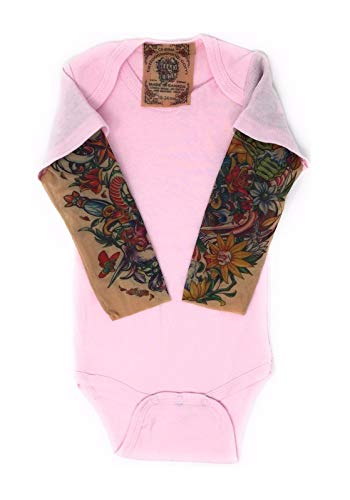 Wild Rose Baby Girls' Tattoo Sleeve Shirt - Butterfly Print Pink Long Sleeve Top for Toddlers | Perfect for Birthday Parties, Photo Shoots & Casual Outings