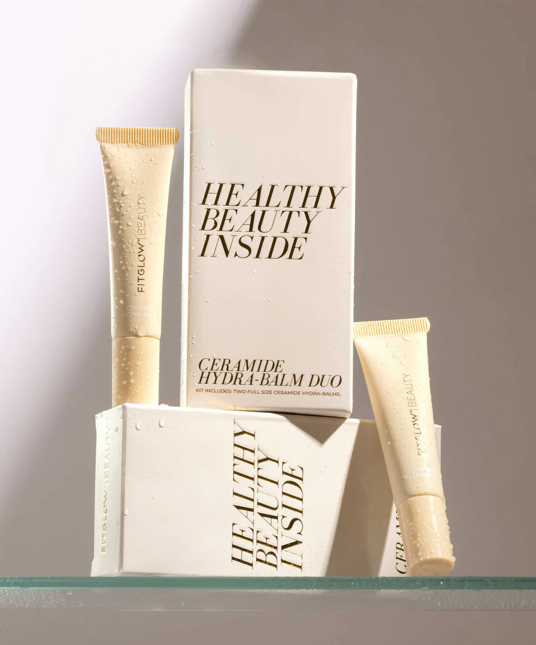 Fitglow Beauty Ceramide Hydra Balm Duo - Hydrating Moisturizer for Dry Skin | Day & Night Face Cream for Sensitive Skin | Perfect for Winter Skincare & Post-Procedure Recovery