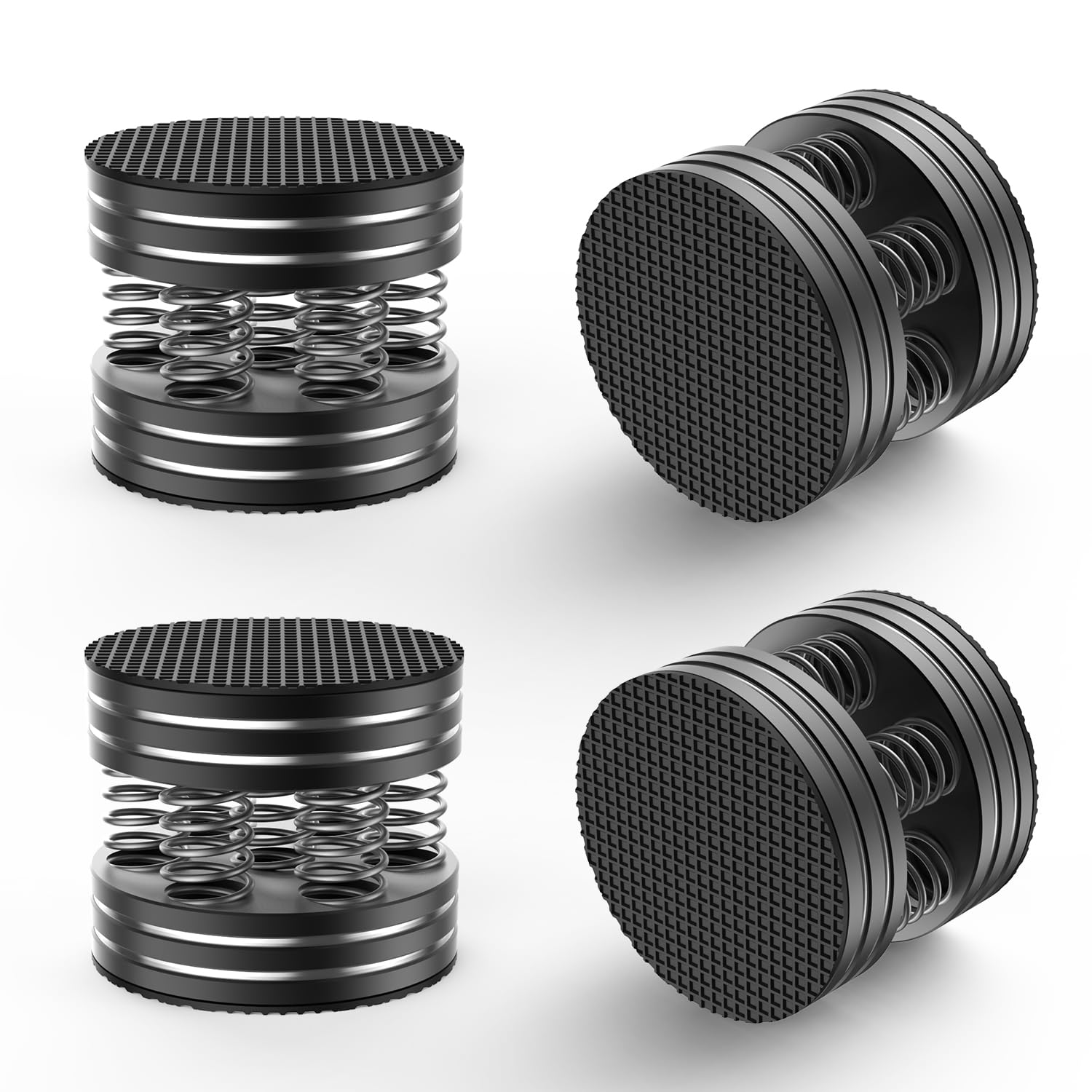 Tertullus Speaker Spikes 4PCS HiFi Spring Isolation Feet, Aluminum Non-Slip Shockproof Turntable Stand Pads for Audio, Speakers, Subwoofers, Home Theater, Turntable DAC, Perfect for Studio and Living Room Setup (Black)