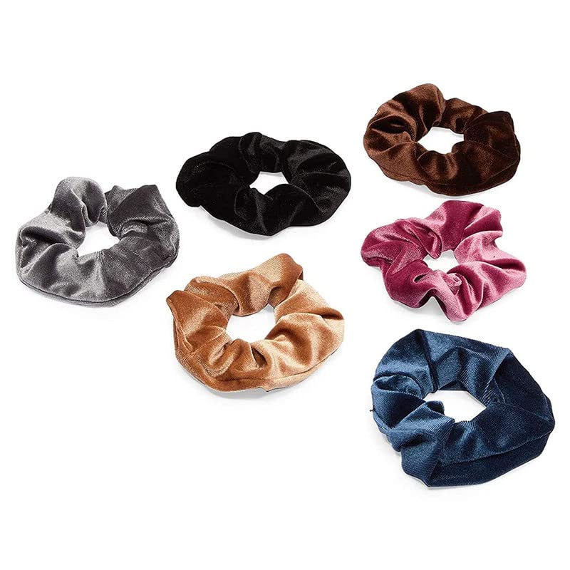 FAMEZA Velour Animal Print Hair Scrunchies for Women, Teens & Girls - 12 Pack Soft Stretchy Hair Ties - Perfect for School, Work, Gym & Everyday Fashion Accessories