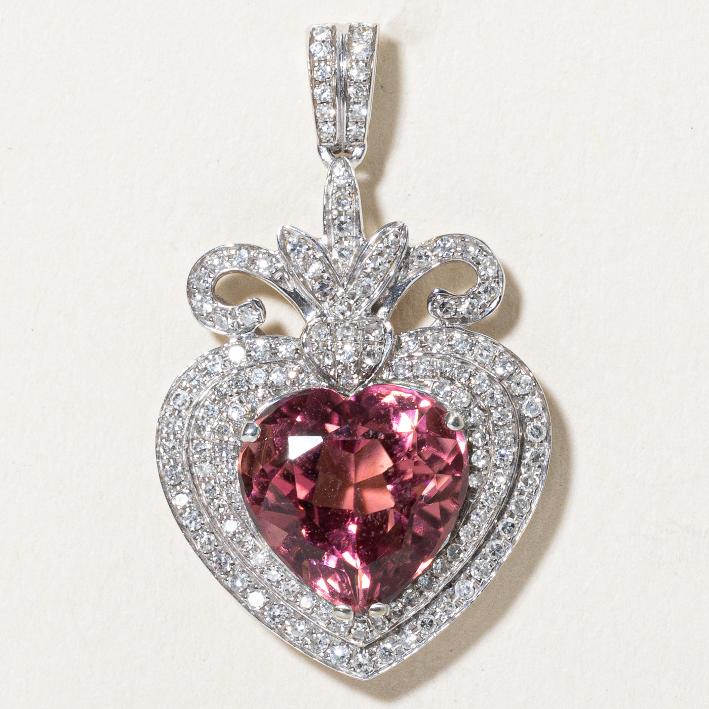 Exquisite 4.70ct Pink Heart Cut Tourmaline & 0.70ctw Diamond Pendant Necklace - Elegant Jewelry Gift for Women, Perfect for Valentine's Day, Anniversary & Special Occasions
