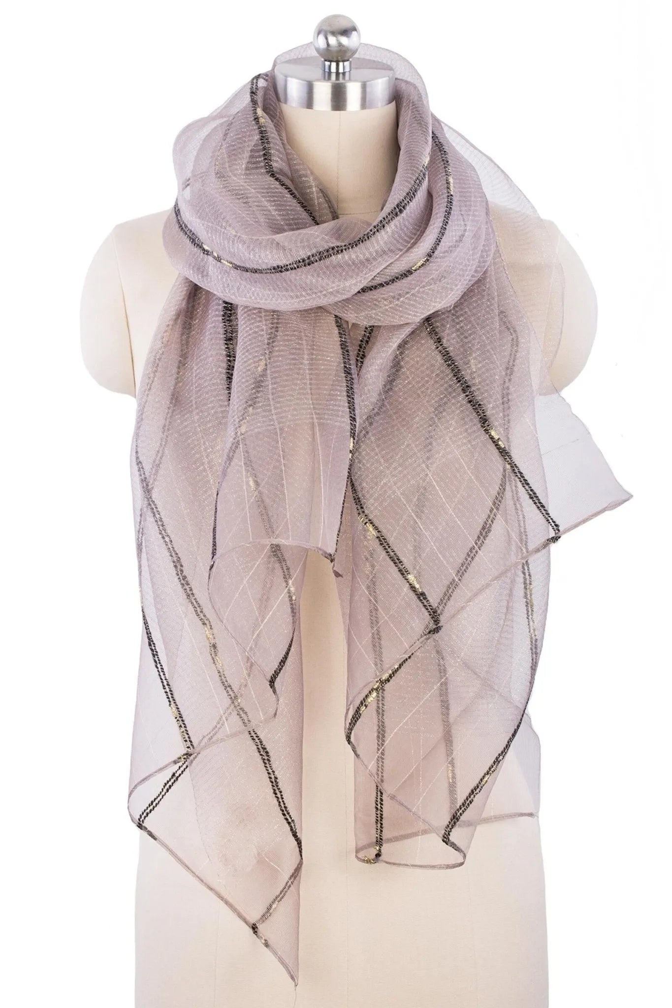 Elegant Sheer Sequin Silk Scarf for Women - Lightweight Fashion Accessory for Parties, Weddings & Evening Events