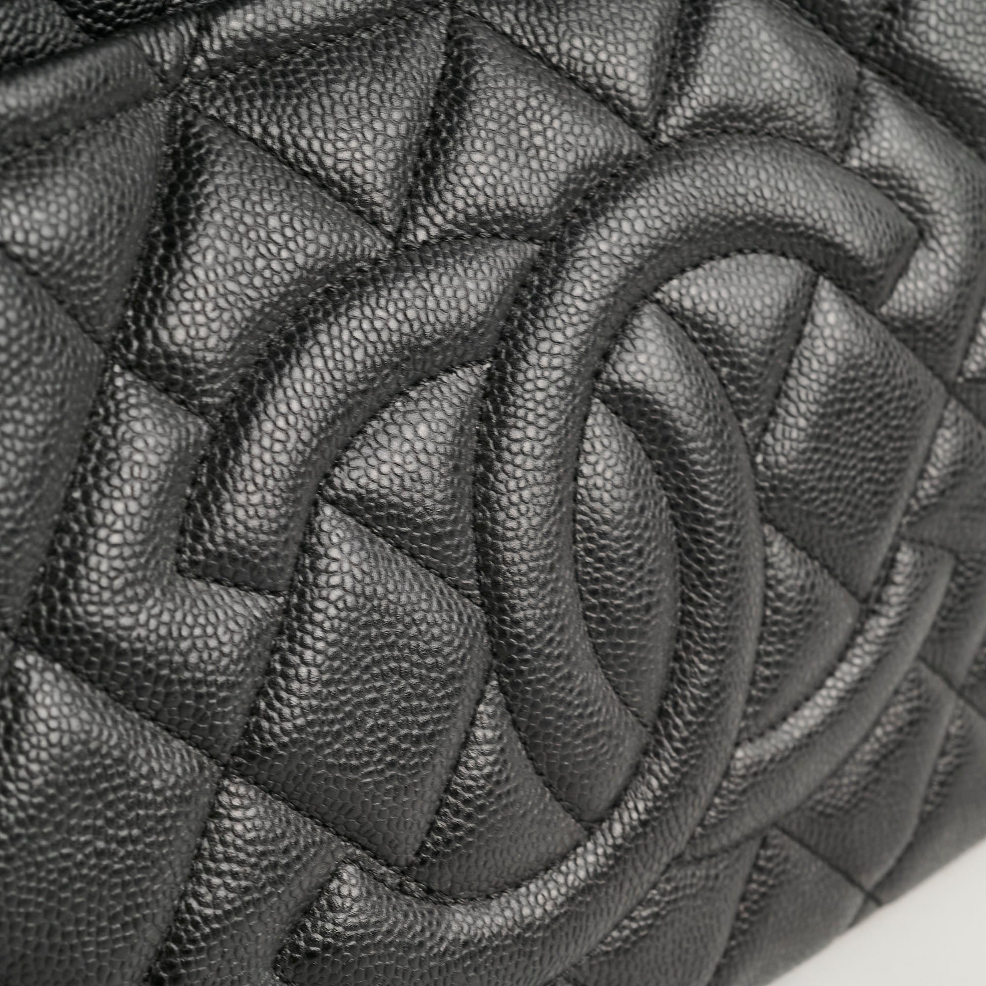 Chanel CC Logo Caviar Leather Black Shoulder Bag - 17 Series Luxury Handbag for Women | Perfect for Work, Evening Events & Special Occasions