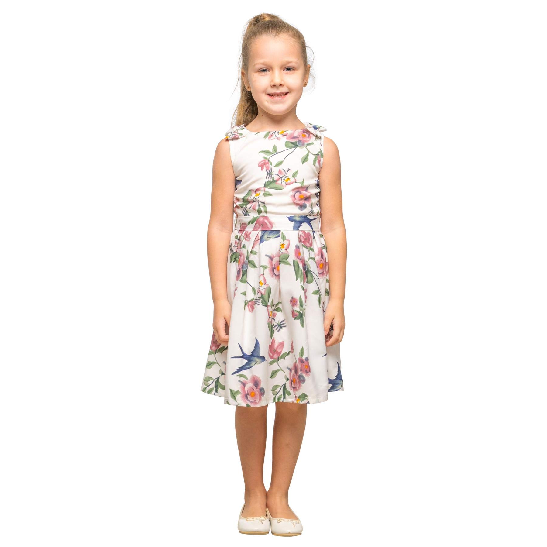 Miss Lavish London Baby Girls Casual Dress with Shoulder Bow - Sleeveless Summer Party Dress for Kids Ages 3-12 Years | Perfect for Birthday Parties, Family Gatherings & Outdoor Play