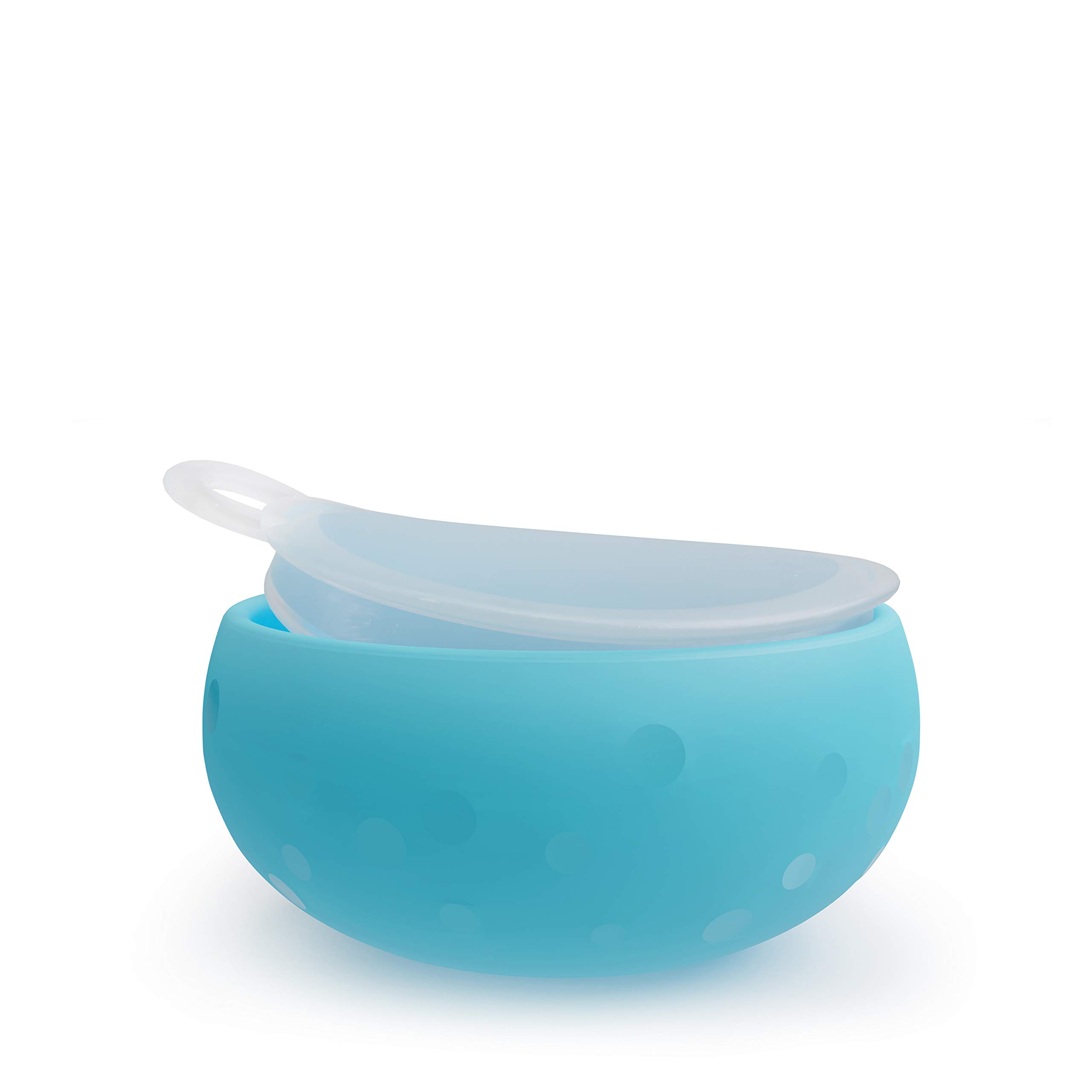 Bakerpan Silicone Toddler Feeding Bowl with Lid - BPA-Free, Non-Slip Baby Bowl for Food & Snacks - Portable Travel Bowl for Kids - Perfect for Daycare, Car Trips & Outdoor Activities (Blue)