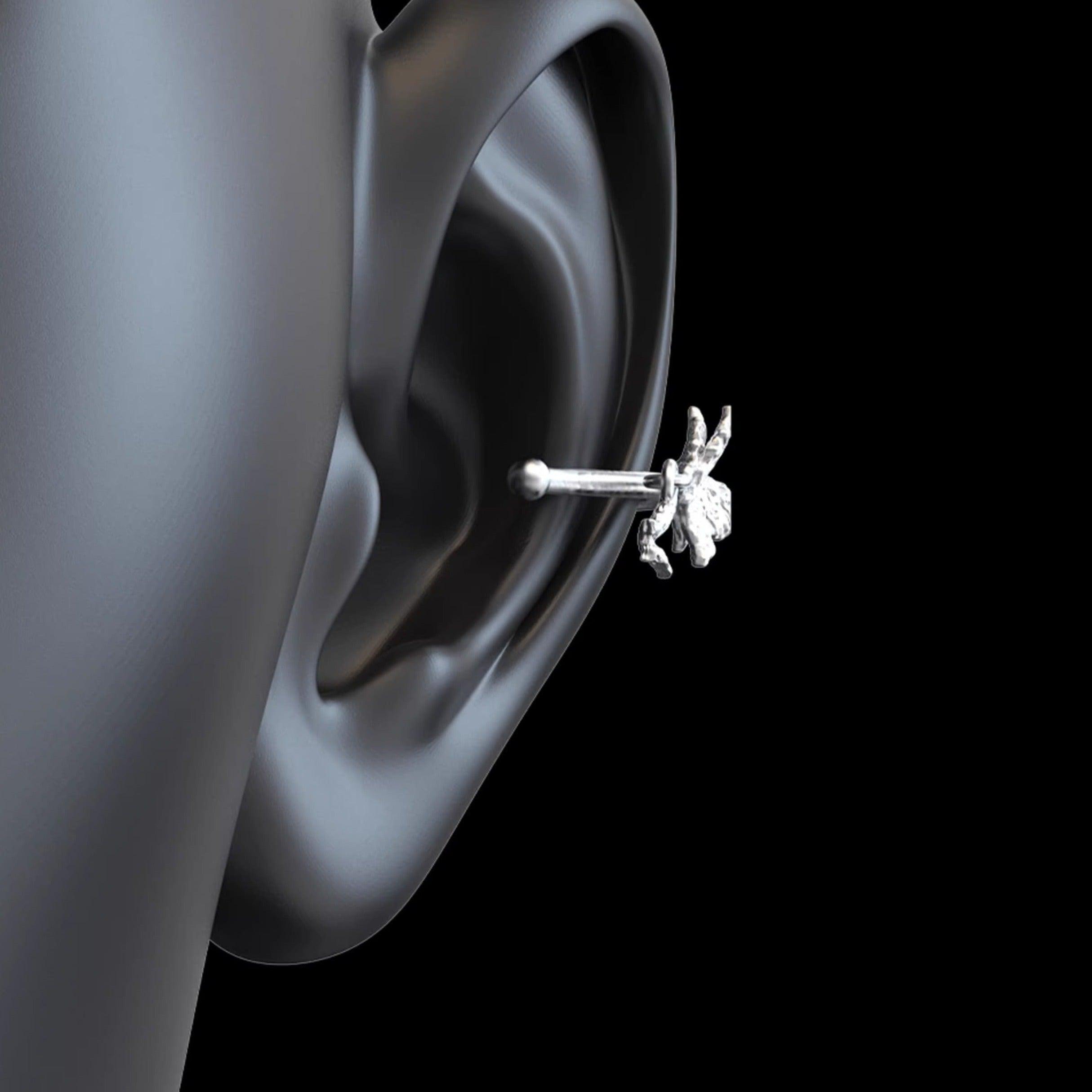 Butterfly Wasteland S925 Sterling Silver Ear Clips & Lip Clips™ - Hypoallergenic Body Jewelry for Piercings, Perfect for Goth, Punk & Alternative Fashion Styles