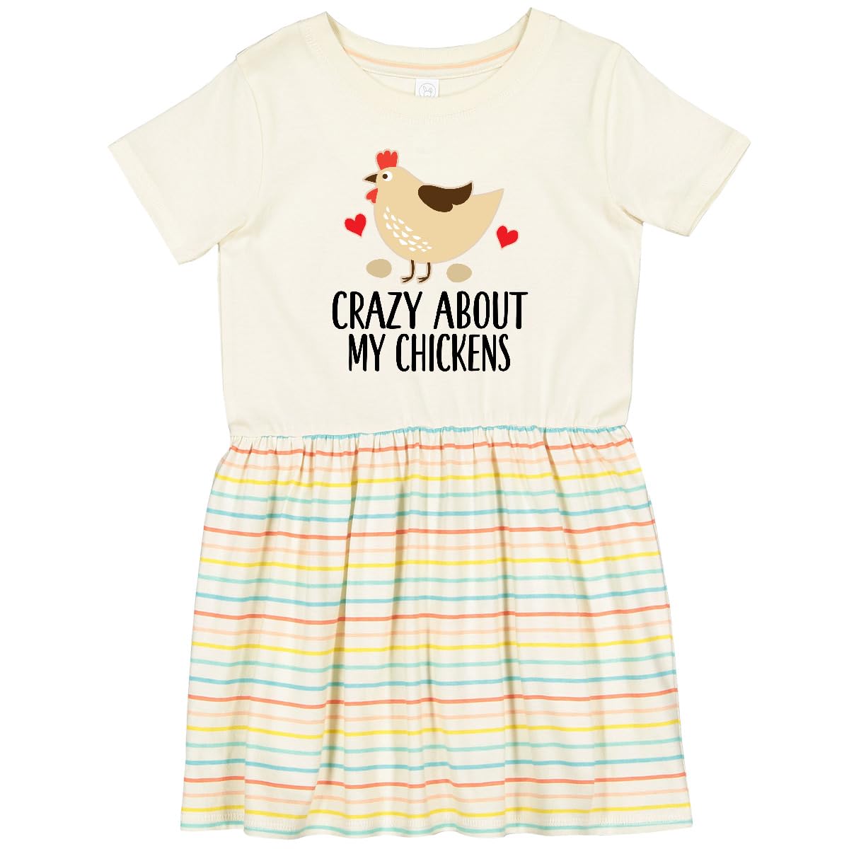 Inktastic Cute Chicken Farming Toddler Dress - Adorable Farm Animal Print Baby Girl Outfit for Playdates, Daycare & Family Photos