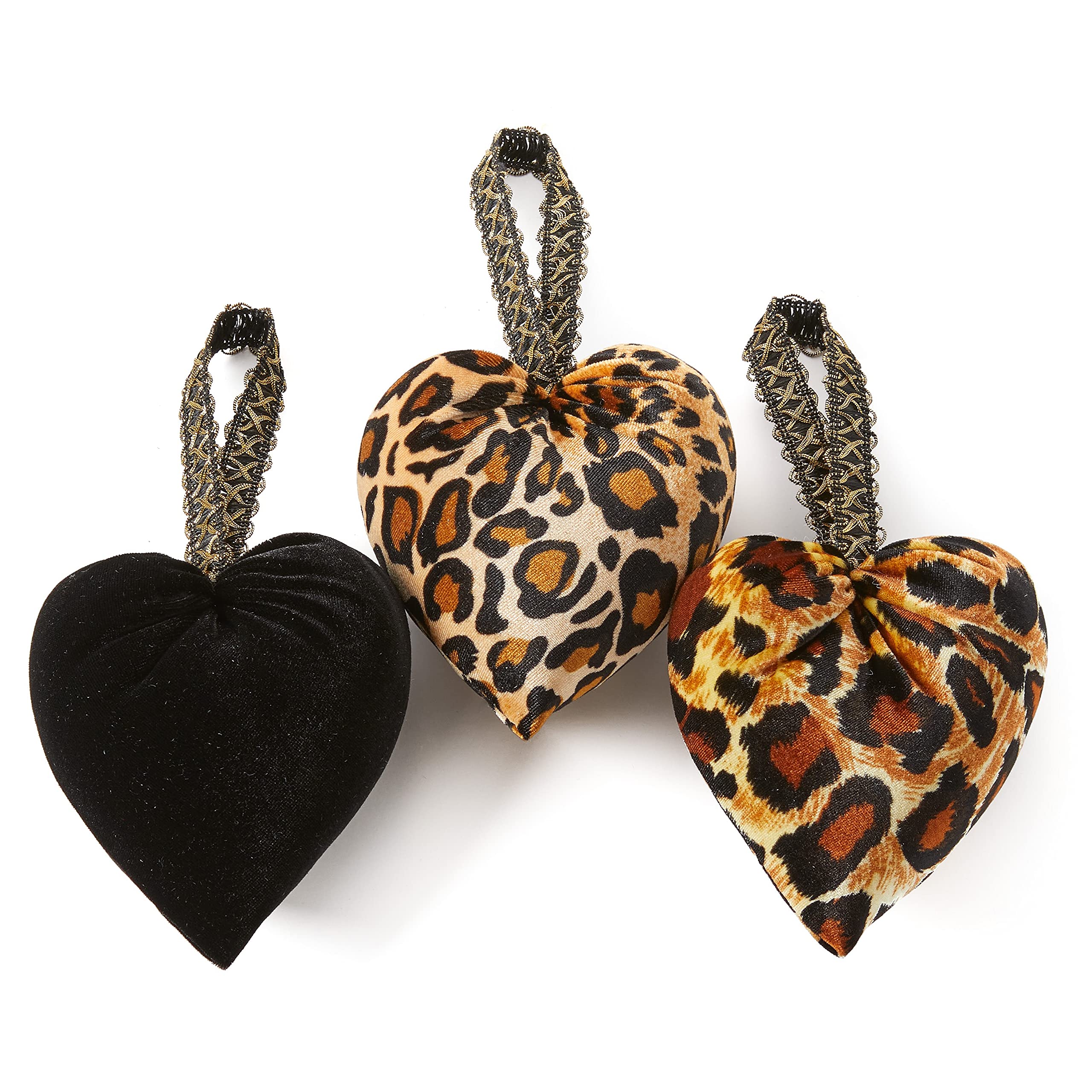 Leopard Velvet Hearts Set - Safari Nursery & Whimsigoth Decor for Home