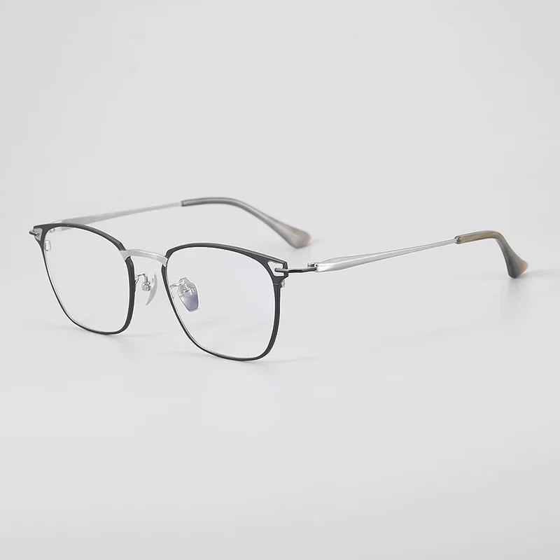 Aror Men's Full Rim Big Square Titanium Acetate Eyeglasses Frame 94481 - Lightweight & Durable for Work, Reading & Fashion