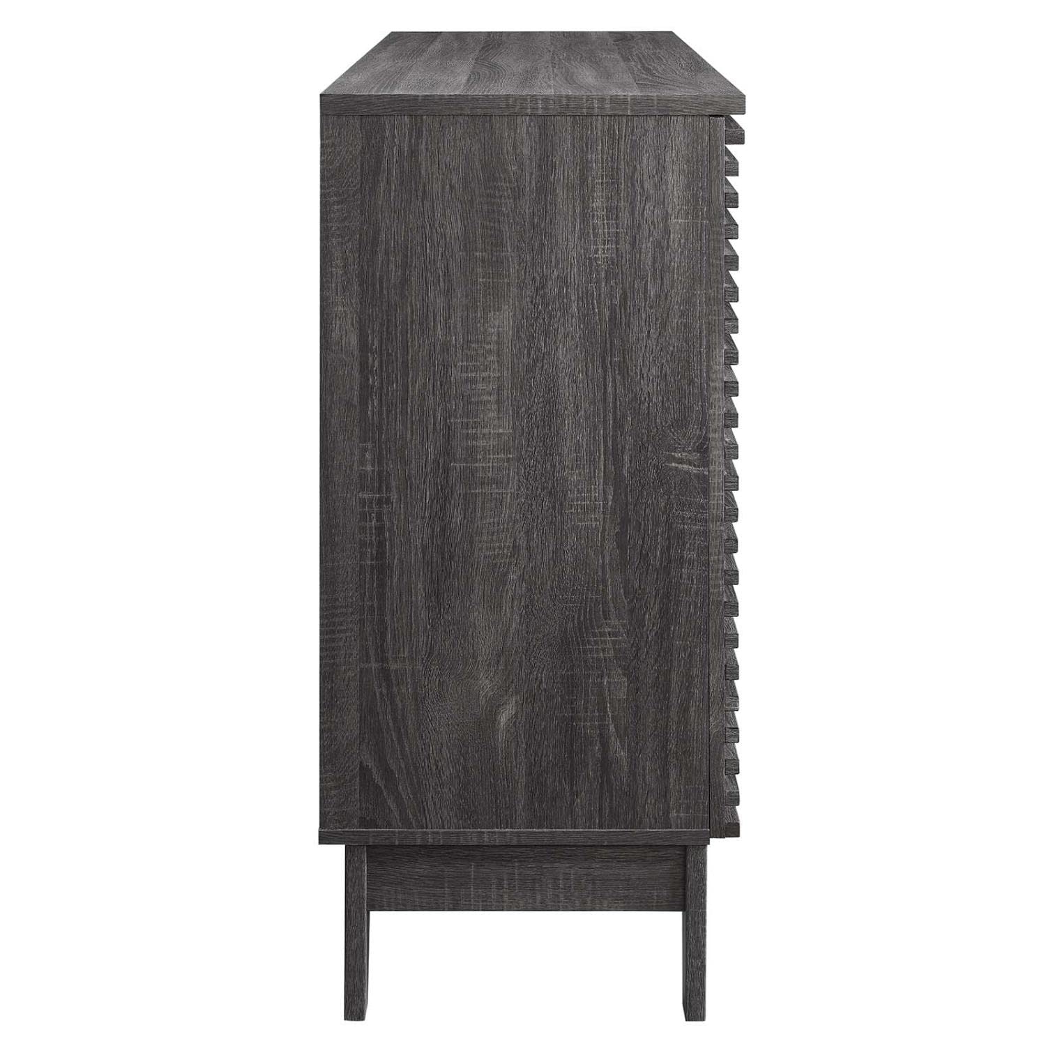 Mid-Century Modern Wine Bar Cabinet - Modway Render Charcoal Wood Storage Cabinet 17