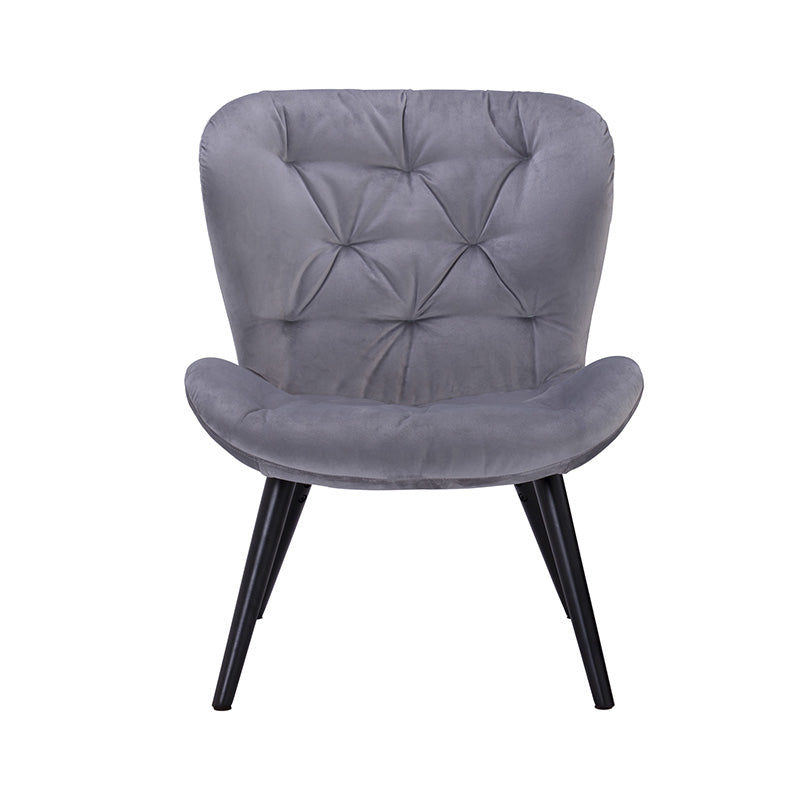 SALOMI Modern Lounge Chair - Ash Grey Upholstered Accent Chair for Living Room, Bedroom & Office - Comfortable Relaxing Chair for Home Decor