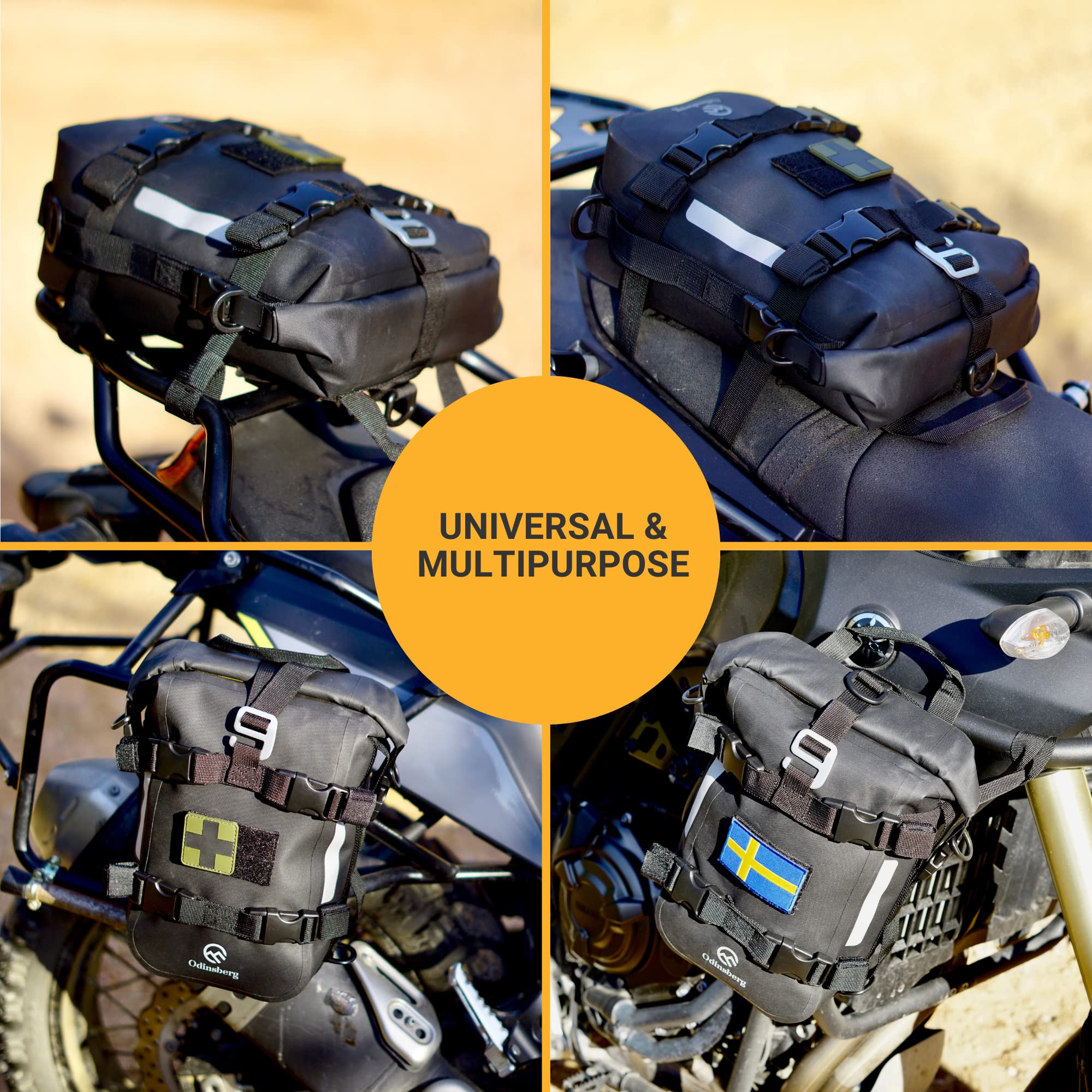 Waterproof Motorcycle Tail Bag 7L - Durable Motorcycle Dry Bag for Crash Bars, Sissy Bars & Back Seats - Universal ATV/Enduro/Dirt Bike Luggage Pack for Rain Protection & Adventure Riding