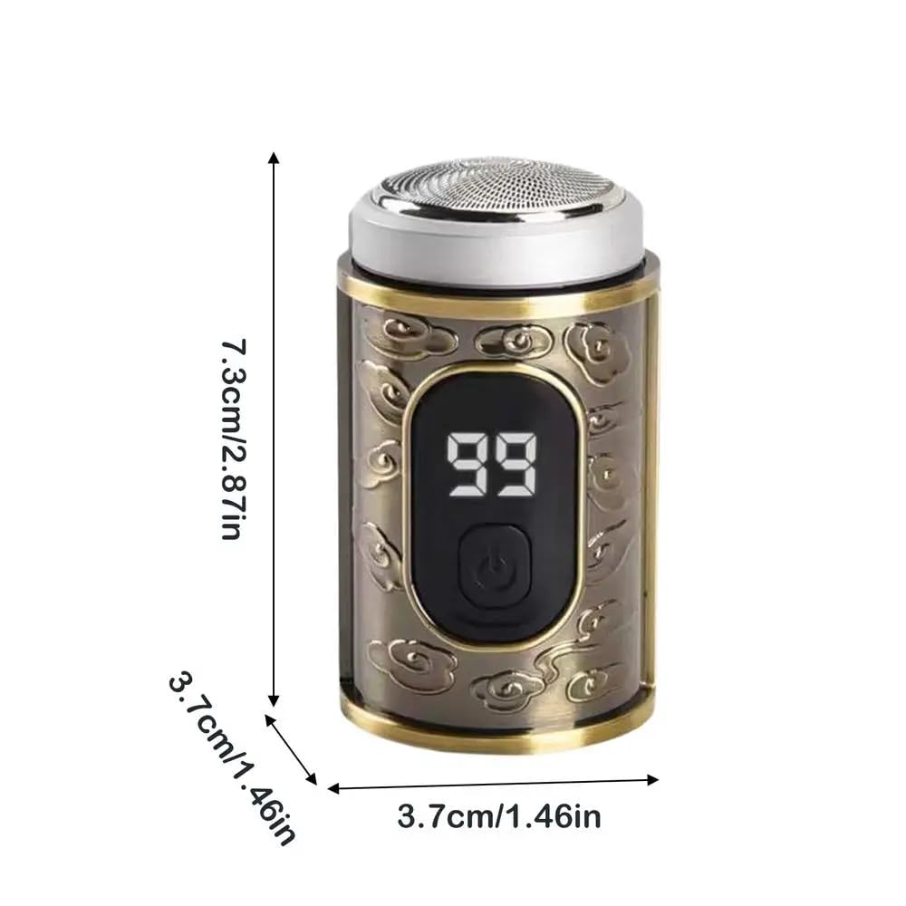 2025 New Mini Electric Shaver with Digital Display - Portable Rechargeable Waterproof Travel Beard Trimmer for Men & Women, Capsule Razor for Smooth Shaving at Home, Gym, Office or On-The-Go (Bronze)