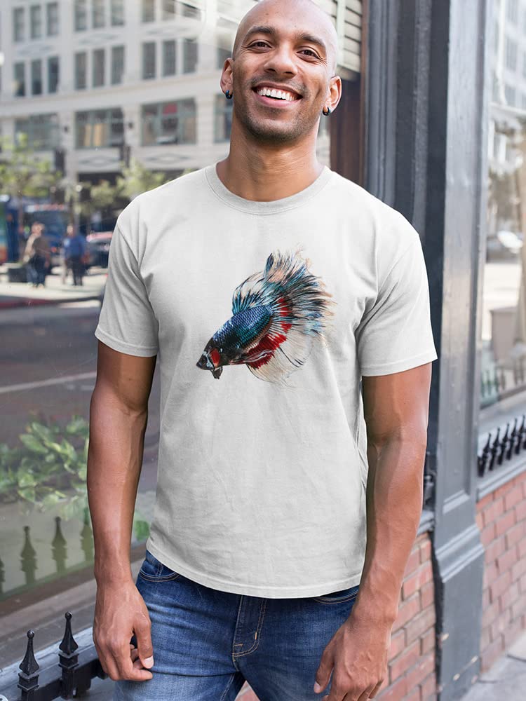 Smartprints Cute Watercolor Betta Fish T-Shirt for Men - Soft Cotton Graphic Tee for Casual Wear, Street Style & Gifts