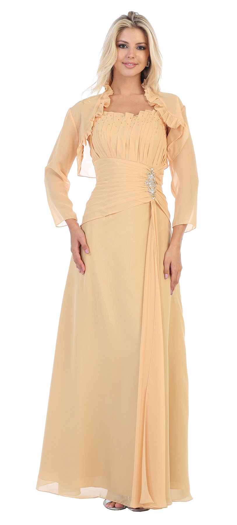 Elegant May Queen MQ630 Mother of The Bride Dress with Matching Jacket - Perfect for Weddings, Formal Events & Special Occasions