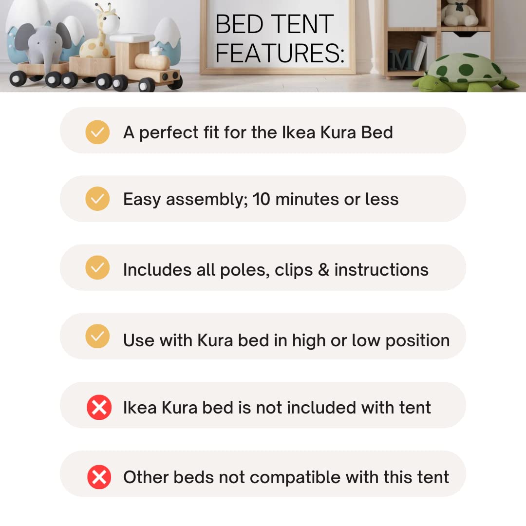 KURA Bed Tent for Kids - Under The Sea Themed Play & Sleep Canopy Compatible with IKEA Kura Bed (Bed Not Included) | Indoor Children's Bed Tent for Imaginative Play, Nap Time & Cozy Sleep Space