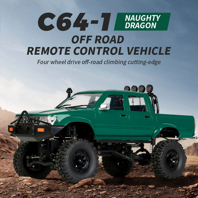 WPL C64 1:16 Scale 2.4GHz 4WD RC Off-Road Climbing Car - Full Proportional Remote Control for Adults & Kids, Perfect for Outdoor Adventure, Backyard Racing and Off-Road Trail Crawling