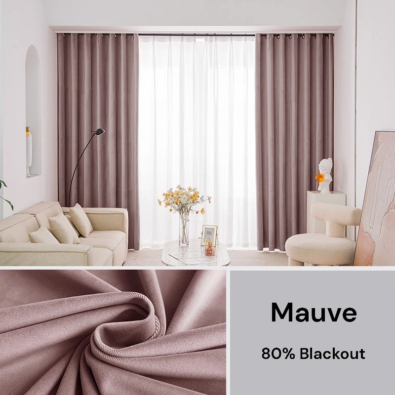 Wynter Velvet Minimalist Blackout Custom Curtains for Bedroom & Living Room - Thermal Insulated Noise Reducing Window Drapes for Home Decor