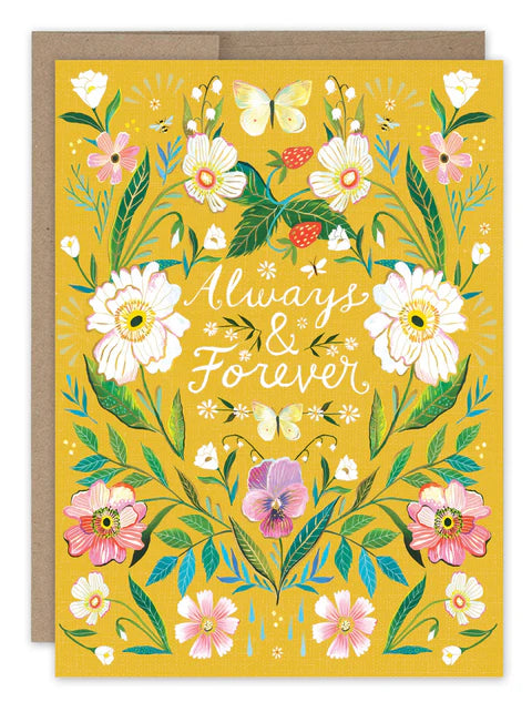 Always & Forever Anniversary Card - Romantic Greeting Card for Couples - Perfect for Anniversaries, Weddings & Special Occasions