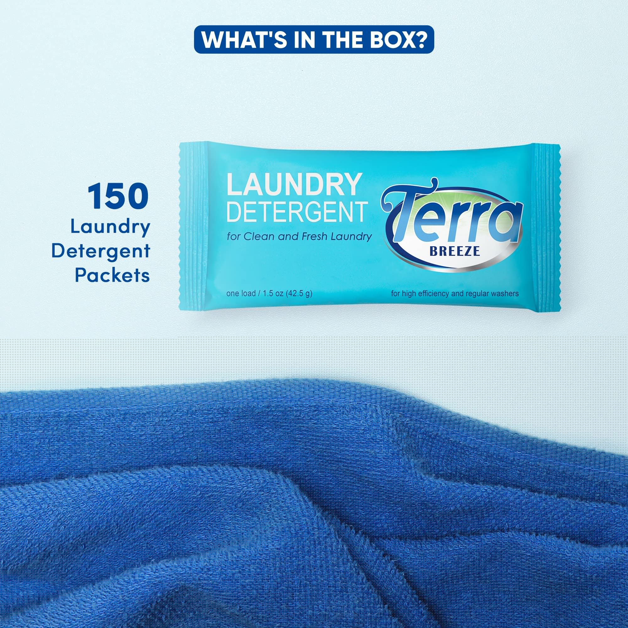 Eco-Friendly Laundry Detergent Powder - 1.5 oz Travel Size Packets (Case of 150) | Perfect for Travel, Camping & Emergency Kits