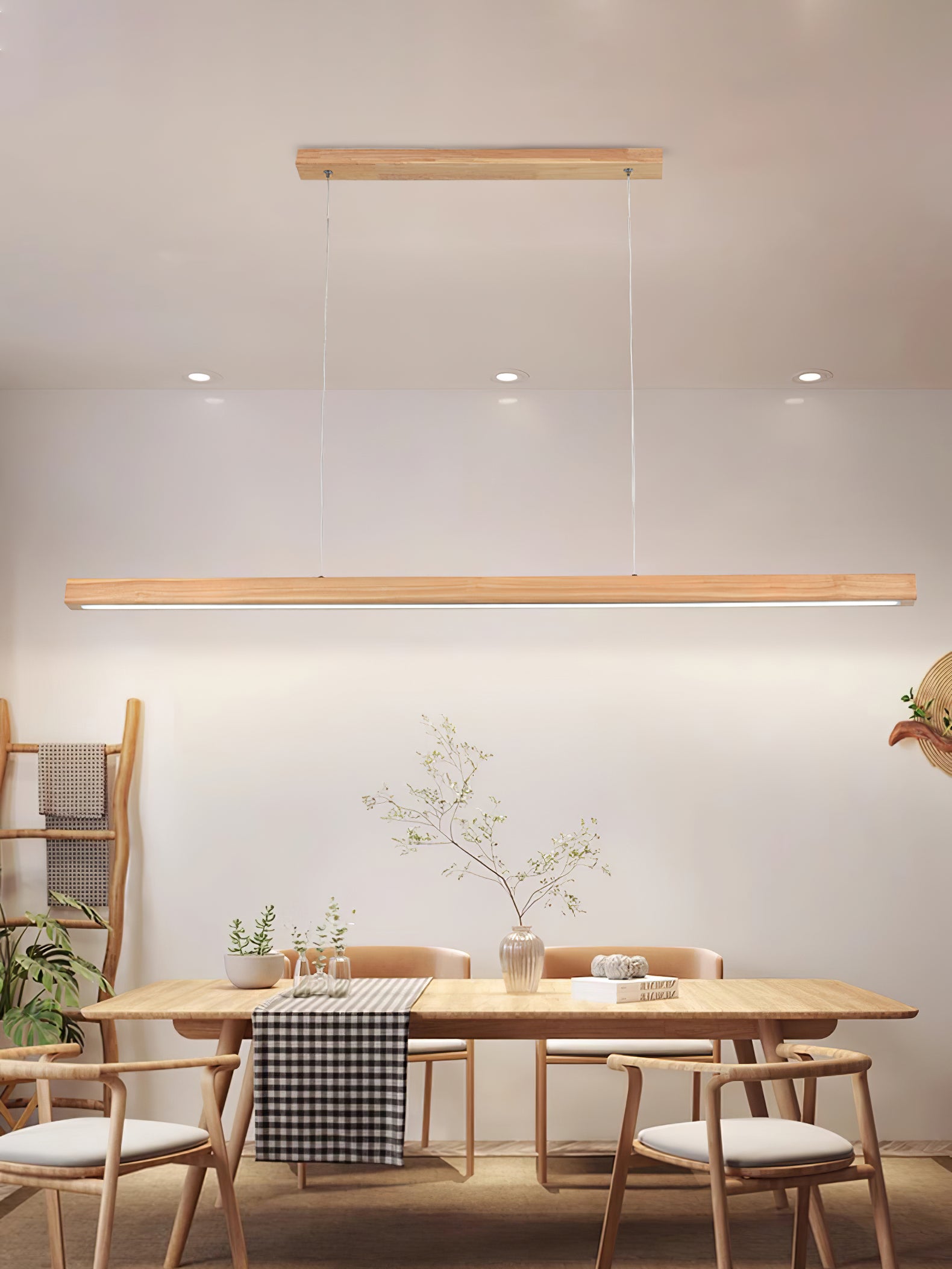 Linear Horizon Pendant Light - Modern Minimalist Ceiling Lighting Fixture for Dining Room, Kitchen Island & Bedroom Decor