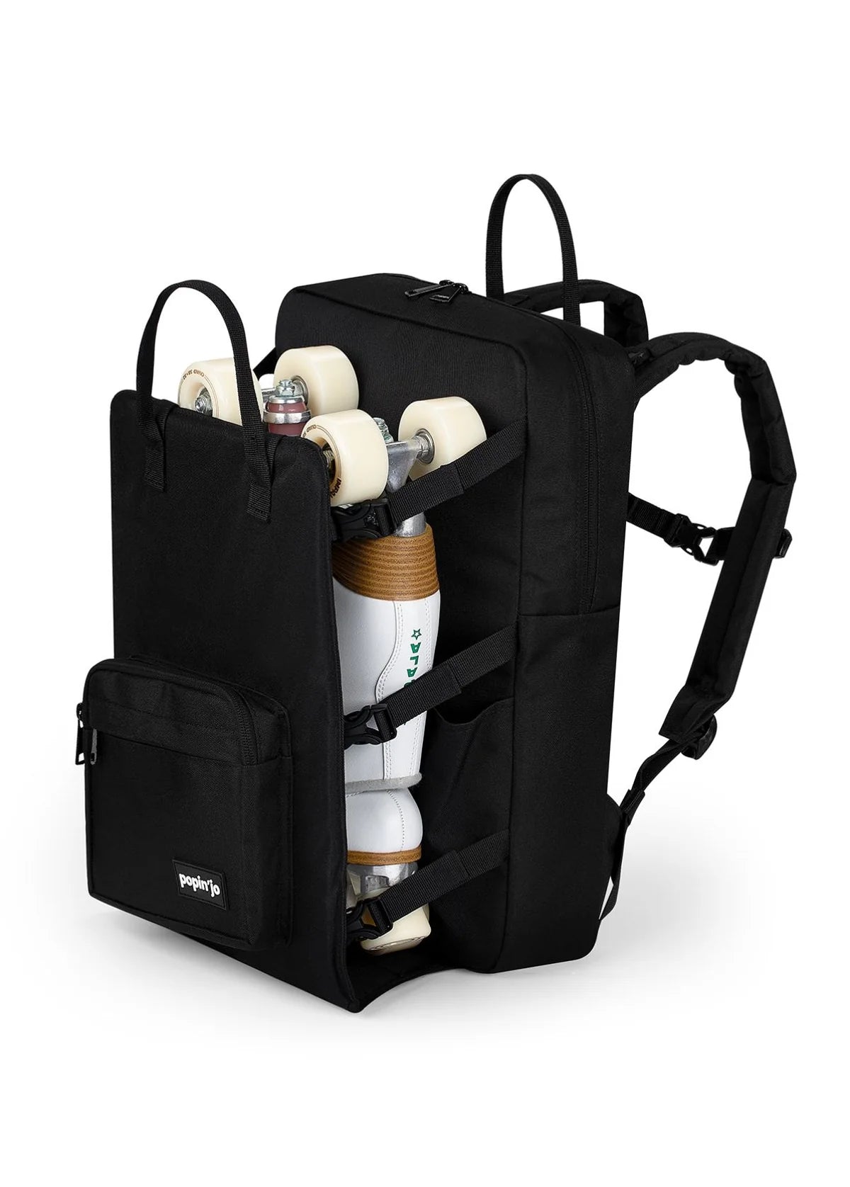 Popin'jo Big'Jo V2 Skateboard Backpack - Durable Waterproof Skate Bag for Men & Women with Padded Laptop Compartment - Perfect for Skateboarding, School, Travel & Daily Commute