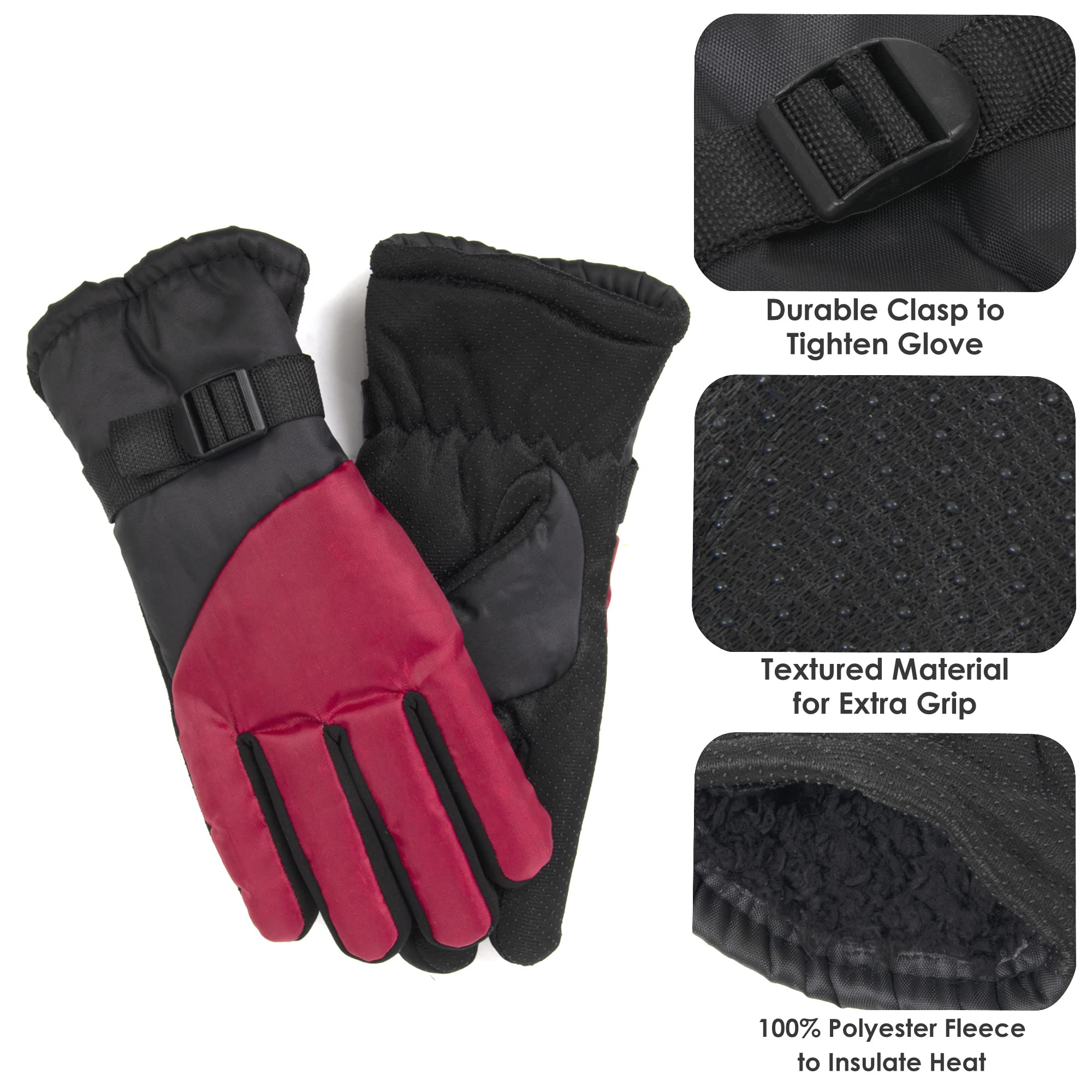 10 Pairs Bulk Winter Gloves for Men & Women - Waterproof, Insulated, Extreme Cold Weather Gloves - Perfect for Skiing, Snowboarding, Hiking & Outdoor Work