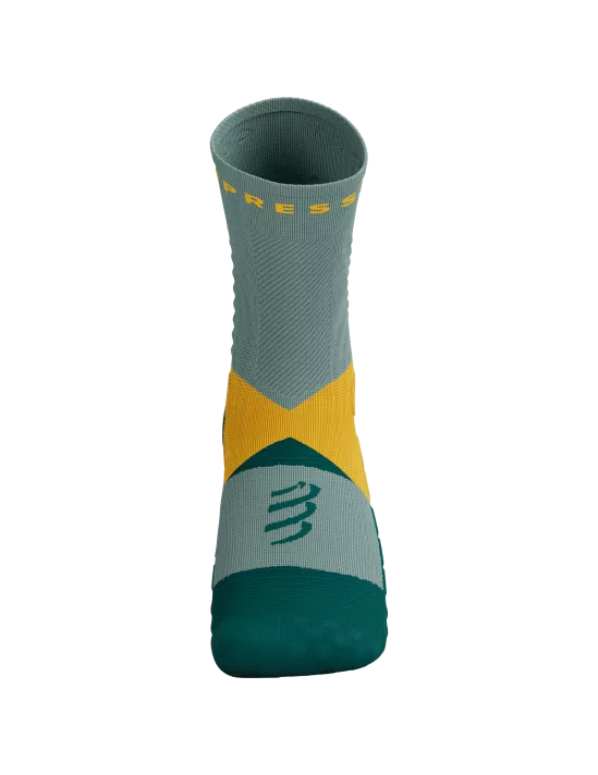 Compressport Unisex Ultra Trail Socks v2.0 - Slate Grey/Saffron | Moisture-Wicking Hiking & Running Socks for Men & Women | Perfect for Trail Running, Hiking & Outdoor Adventures