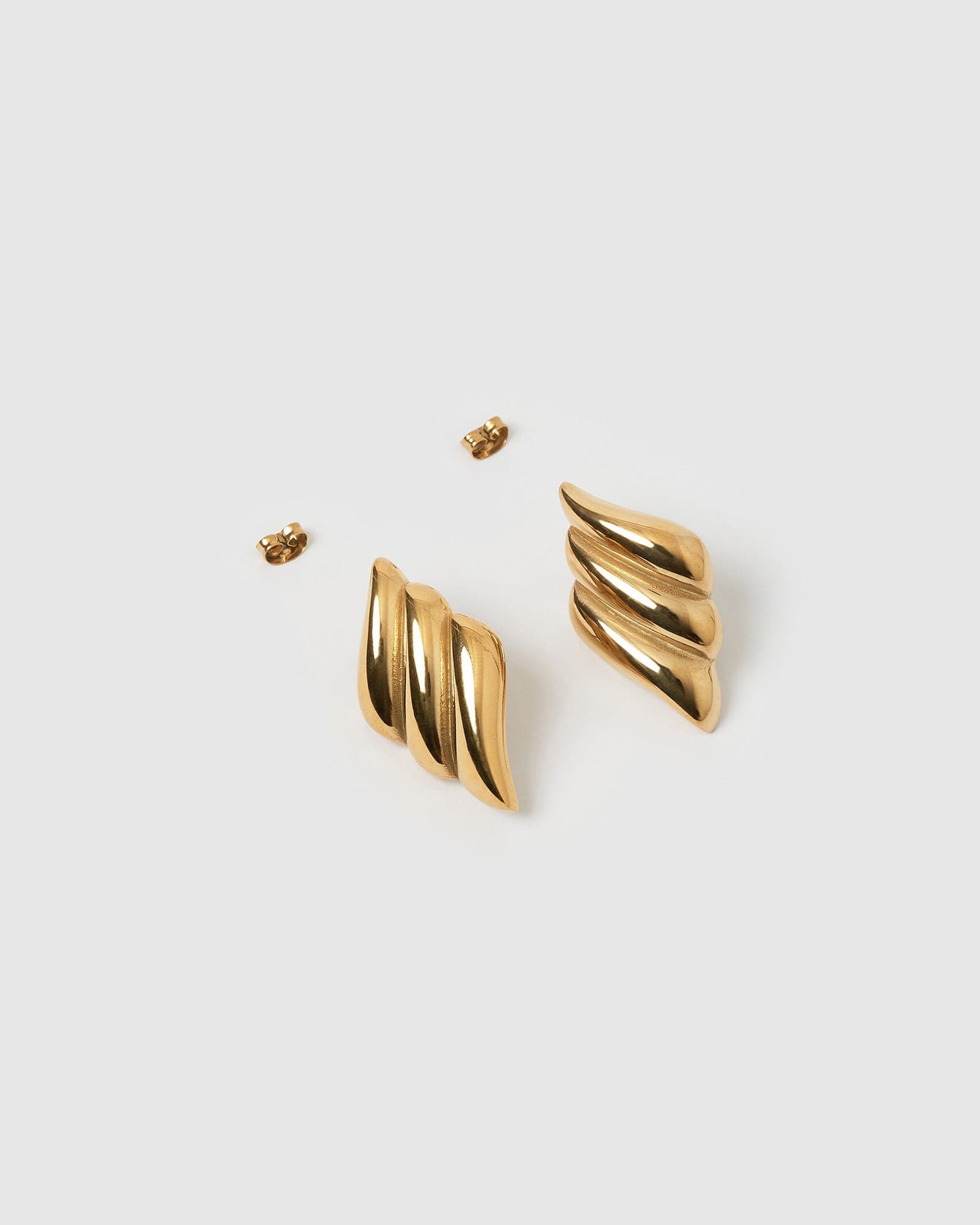 Izoa Gold Ash Stud Earrings for Women - Minimalist Boho Jewelry for Everyday Wear & Special Occasions