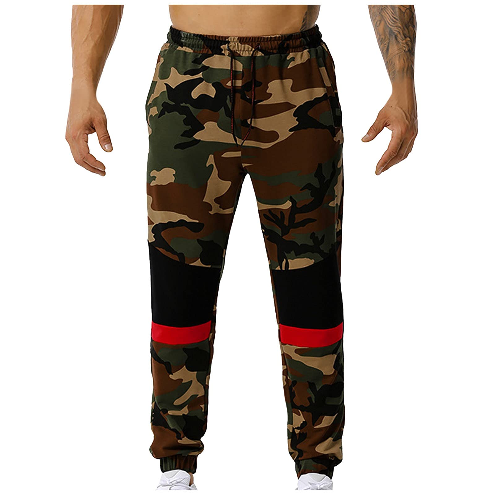 UBST Men's Camo Sweatpants - Camouflage Outdoor Hiking & Sports Slim Fit Joggers with Drawstring | Perfect for Casual Wear, Gym Workouts & Outdoor Adventures