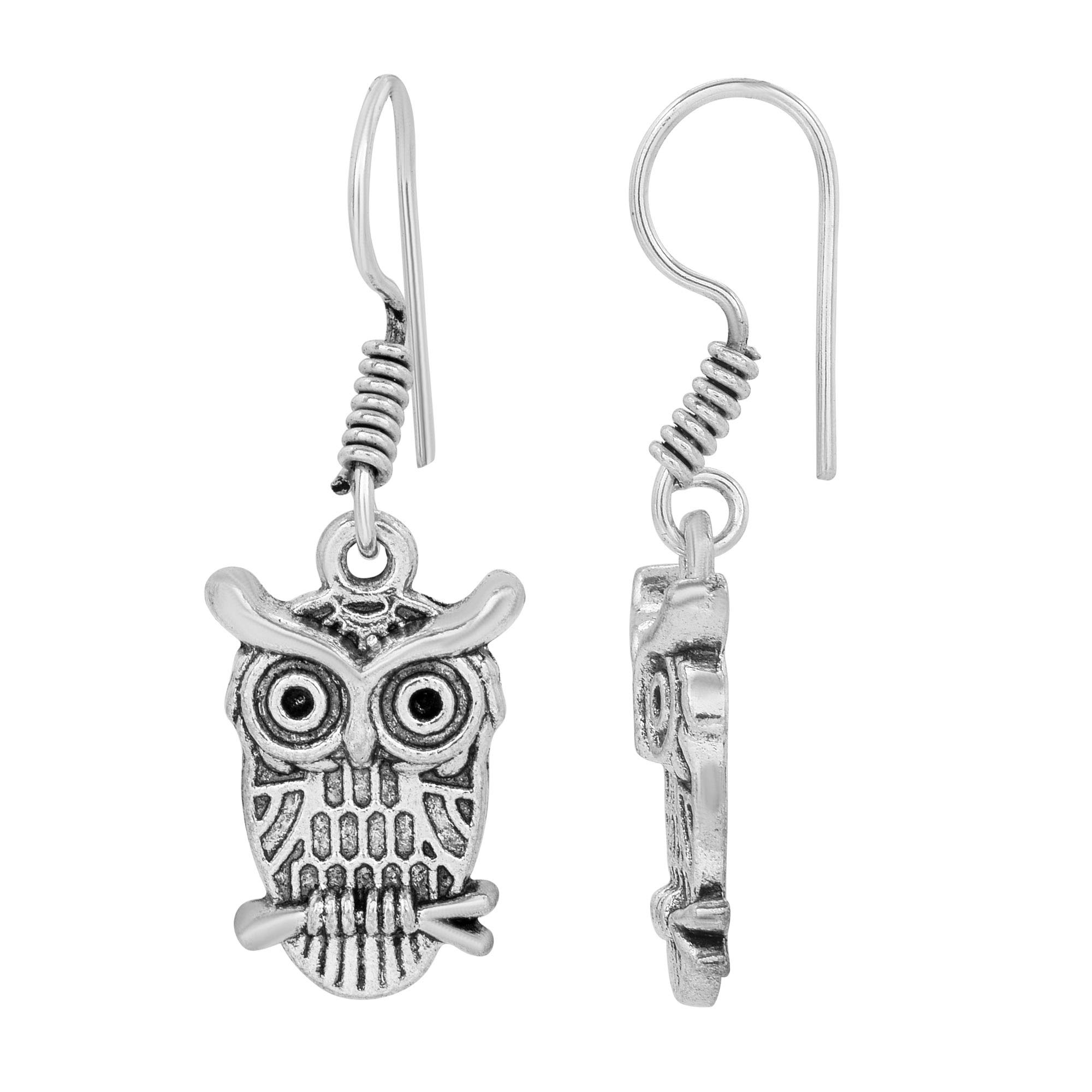 Vintage Handmade Oxidized Owl Drop Dangle Earrings for Women | Boho Animal Jewelry Accessories | Perfect for Parties, Weddings & Everyday Wear