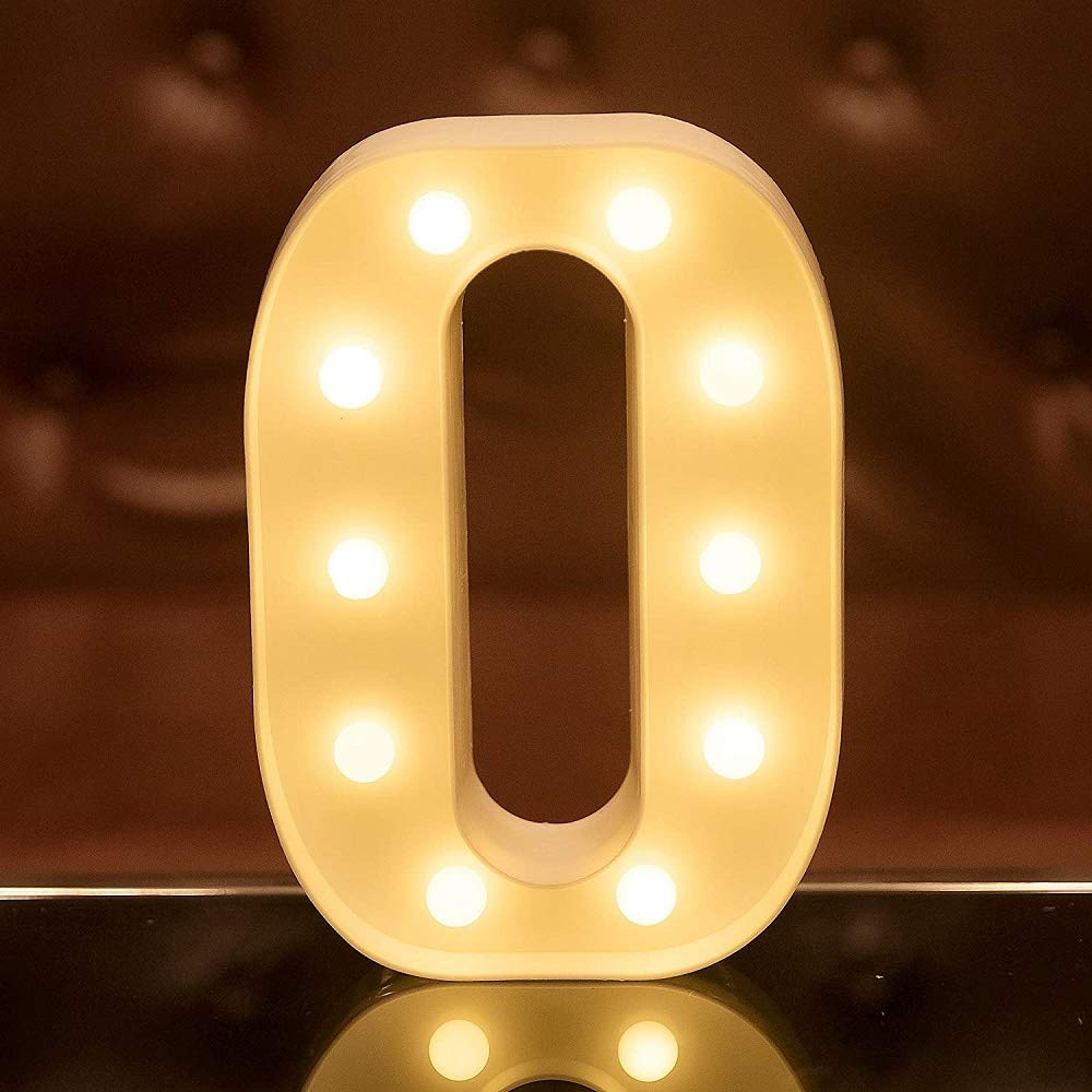 White LED Marquee Letter & Number Lights with Diamond Bulbs - 2AA Battery Powered Alphabet Light Up Signs for Wedding, Birthday, Christmas Decor - Perfect for Home, Bar, Party & Romantic Confession Scenes
