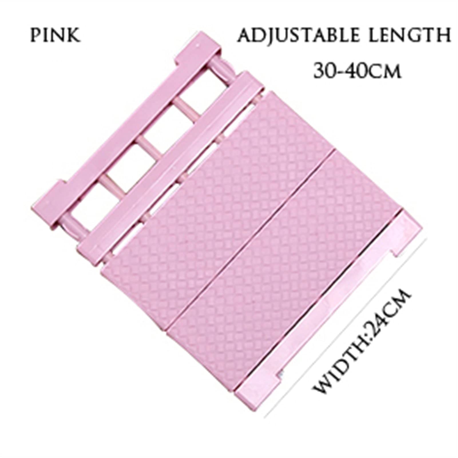 KIRANDY Adjustable Closet Organizer - Space Saving Wardrobe Storage Shelf for Bedroom & Closet Organization (Pink, 30-40cm) - Perfect for Small Spaces, Dorm Rooms & Apartment Storage Solutions