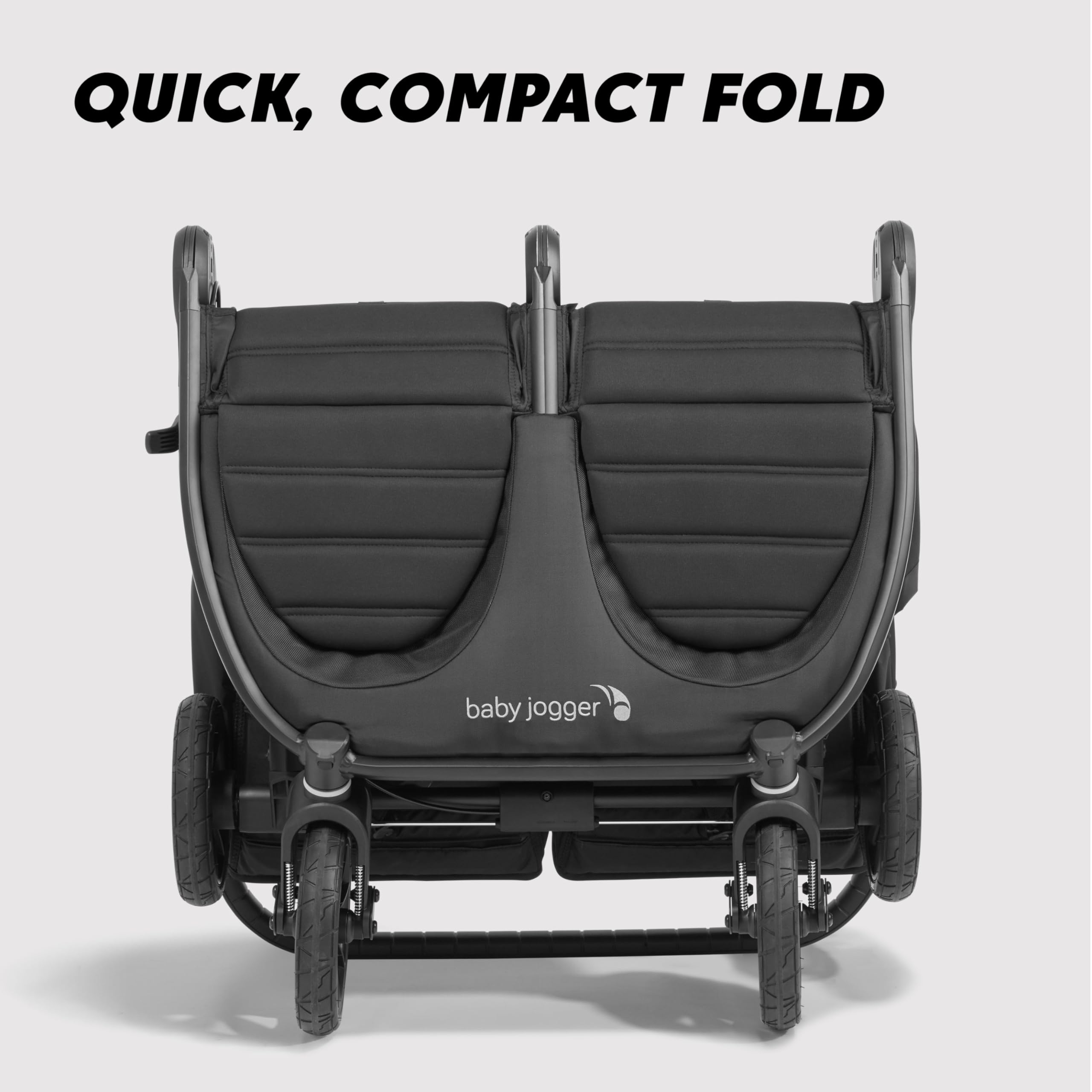 Baby Jogger City Mini GT2 All-Terrain Double Stroller for Toddlers - Lightweight Compact Foldable Design - Jet Black - Perfect for Running, Hiking & City Walks with Twins