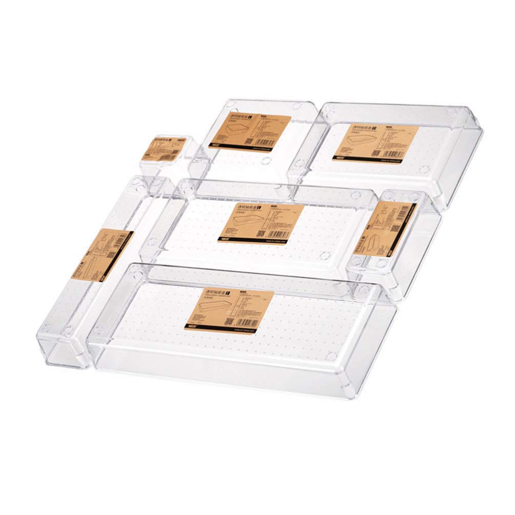 7-Piece Clear Drawer Organizer Set - Customizable Dividers for Makeup, Office, Kitchen & Bathroom Storage | Perfect for Bedroom, Bathroom & Office Organization