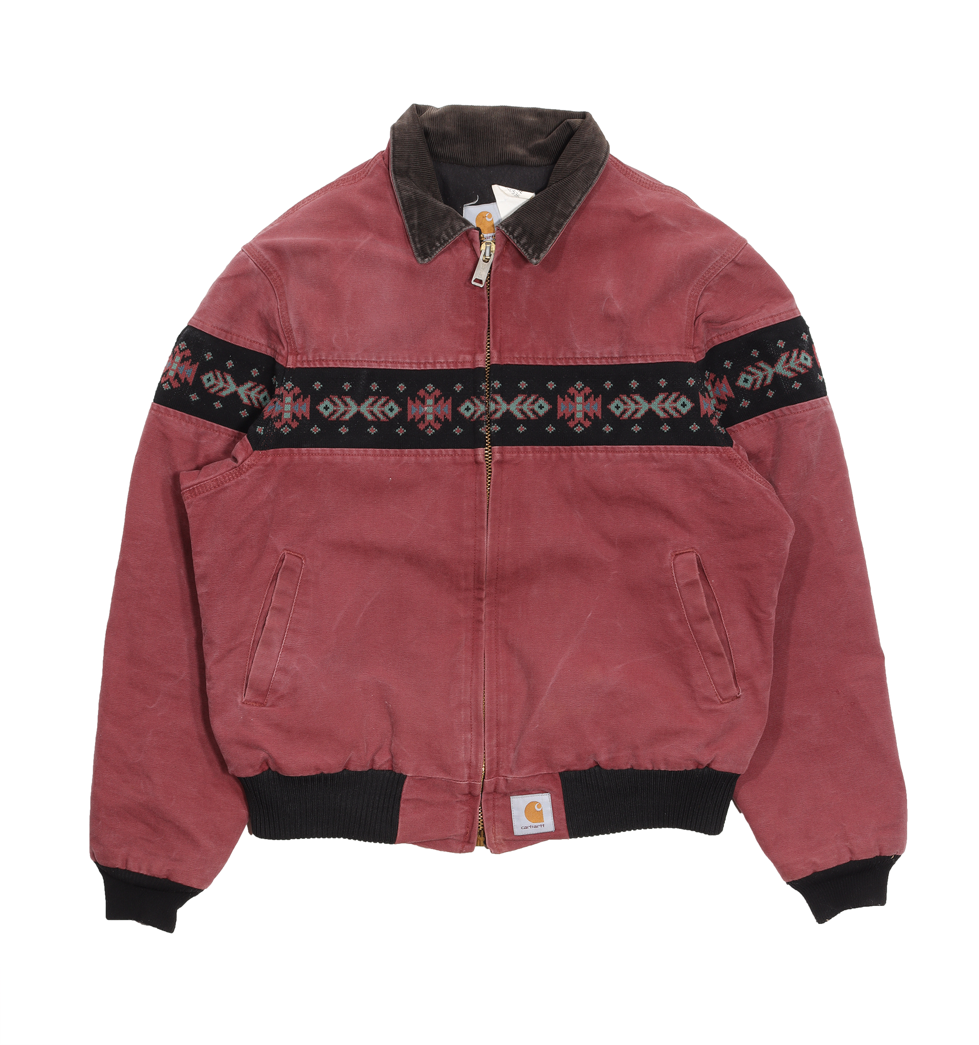 Vintage 1990s Carhartt Navajo Print Bomber Jacket - Men's Workwear & Streetwear Style for Outdoor Adventures and Urban Fashion