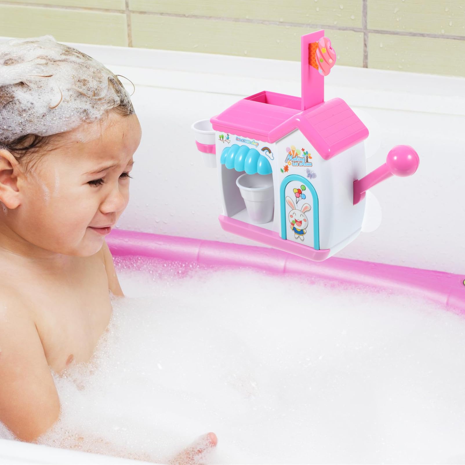 DRESSOOS Bubble Machine for Kids - Bubble Shower Bath Toy with Bubble Maker, Fun Ice Cream Themed Bath Time Play for Toddlers & Children | Perfect for Bathtime, Pool Parties & Outdoor Play