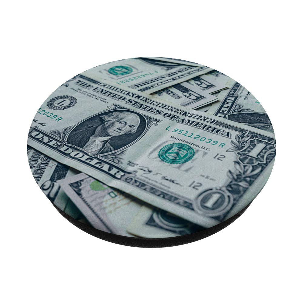 Money Print PopSockets Phone Grip & Stand - Dollar Bill Design for iPhone, Samsung & Tablets - Perfect for Work, Travel & Daily Use