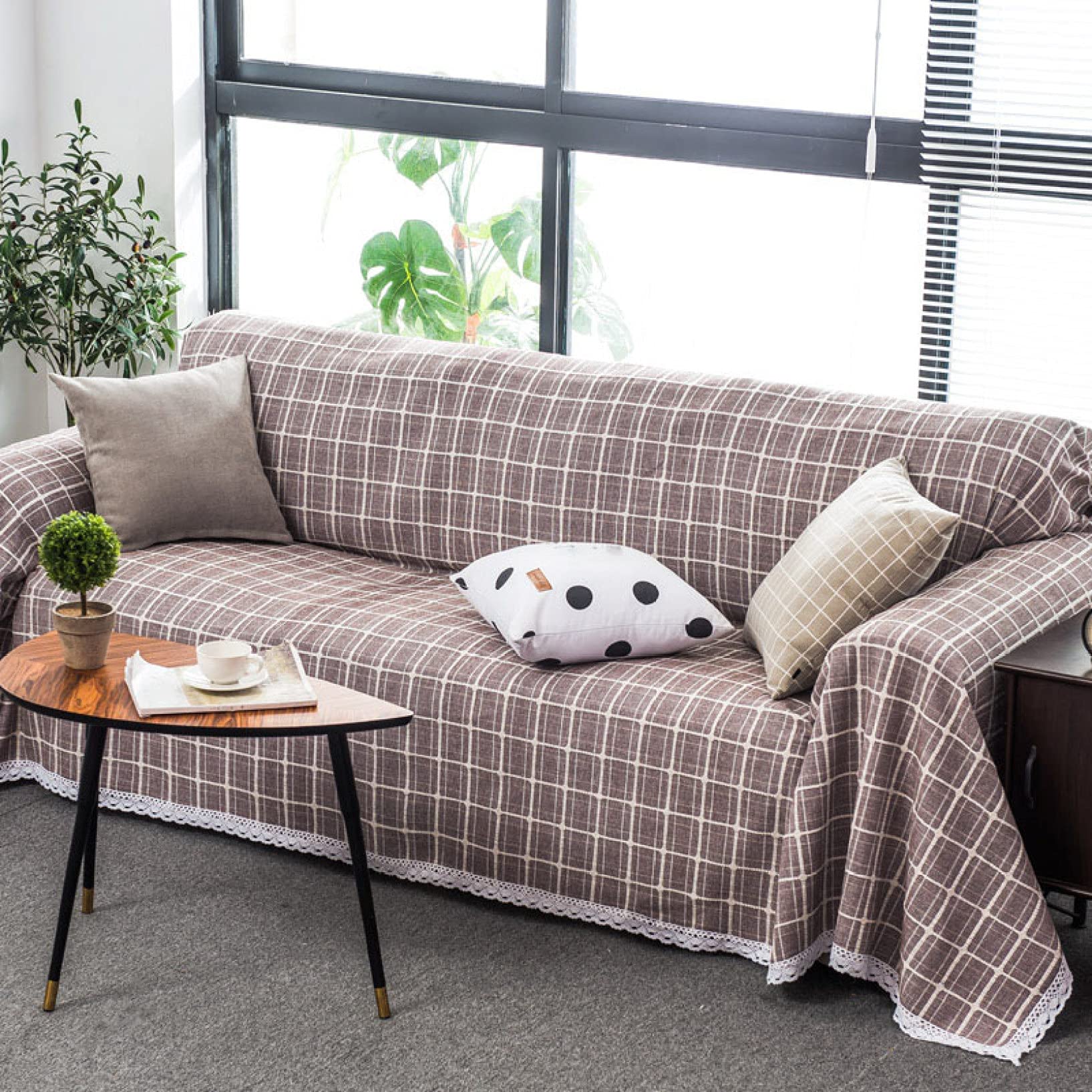 U-Shaped Non-Slip Sofa Cover - Breathable Polyester Furniture Protector with Anti-Skid Foam for Couches & Sectionals | Pet-Friendly Couch Slipcover for Dogs & Cats | Perfect for Living Room, Family Room & Pet Owners