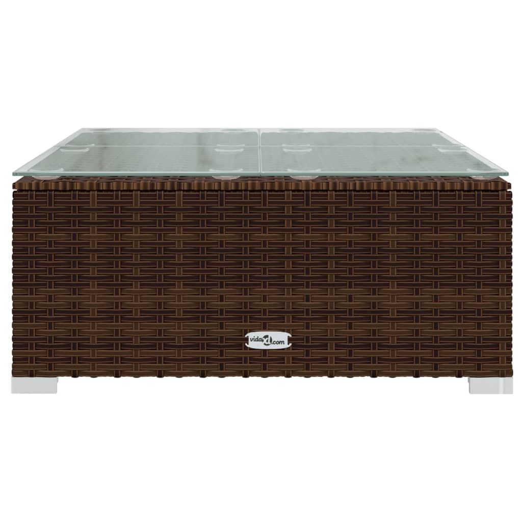 vidaXL 9-Piece Brown Poly Rattan Patio Lounge Set with Cinnamon Red Cushions - Weather-Resistant Outdoor Furniture for Garden, Poolside & Backyard Relaxation