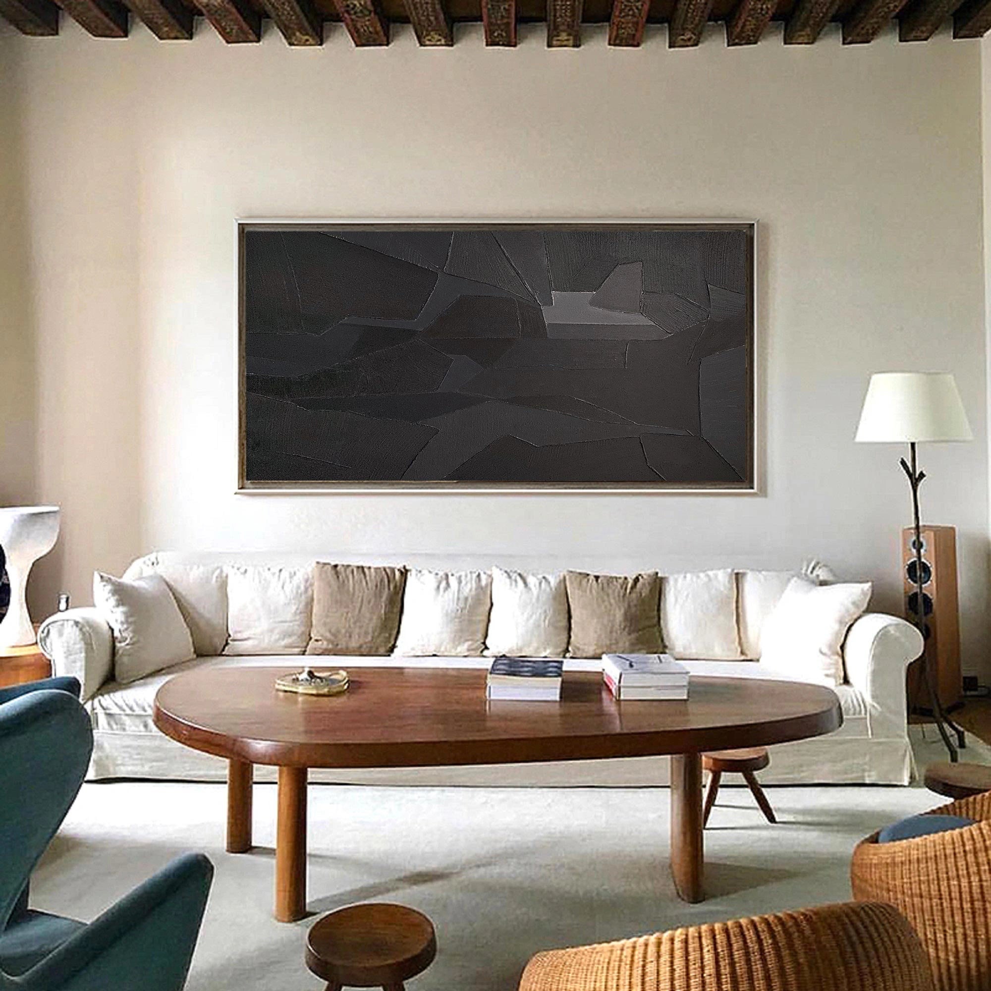 Minimalist Zen Canvas Painting #MZ019 - Modern Abstract Wall Art for Home Office Decor, Meditation Room & Living Room