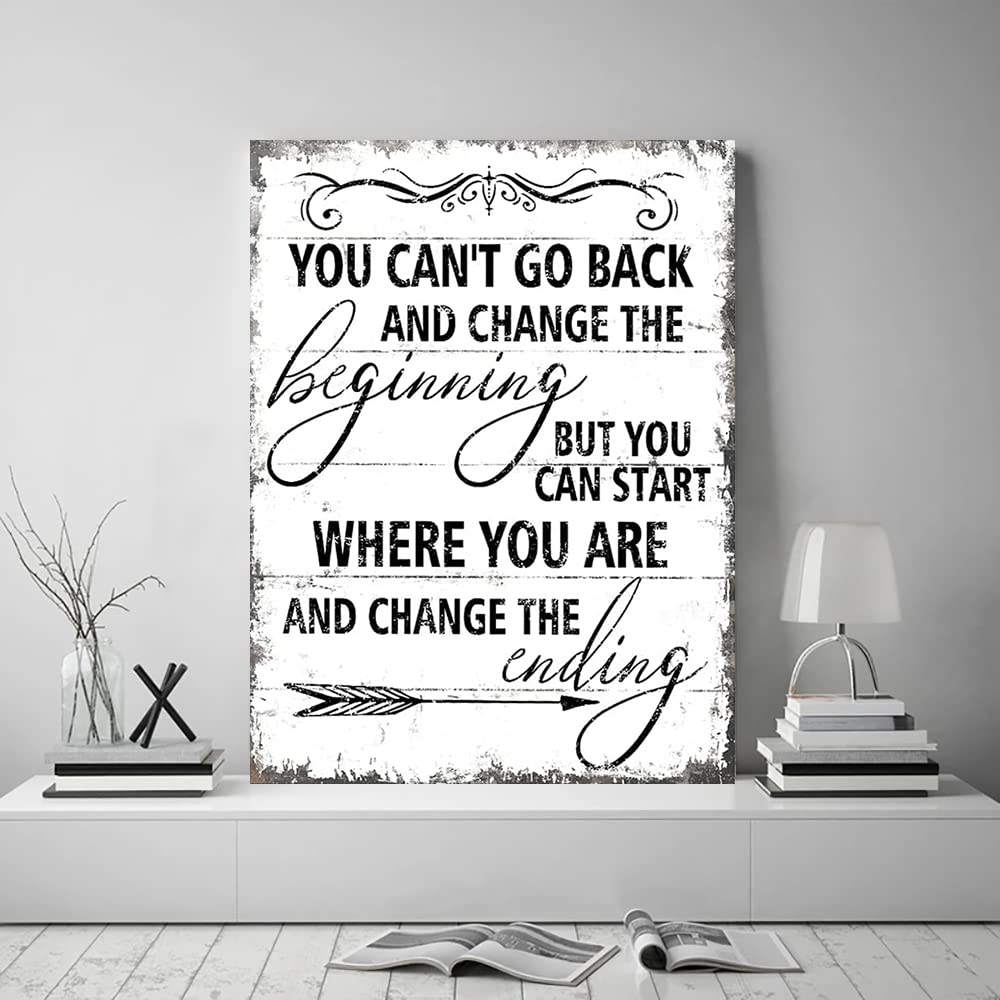 Retro Style Inspirational Framed Office Poster - Motivational Canvas Wall Art with Positive Quotes - 18x24 Inches Ready to Hang - Perfect for Home Office, Living Room & Teen Bedroom Decor
