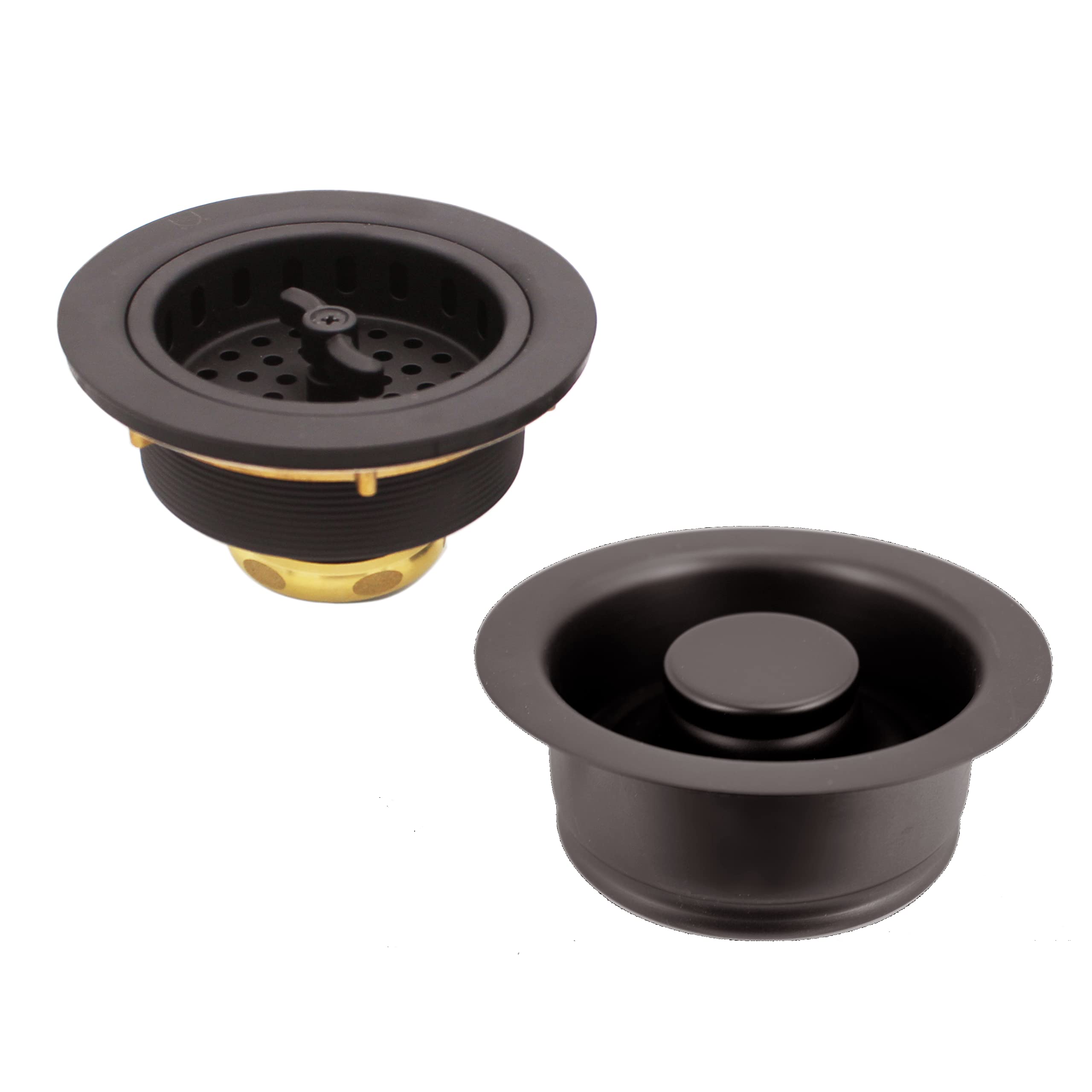 Westbrass D2155-12 Large Kitchen Basket Strainer with Wing Nut, Waste Disposal Flange & Stopper - Oil Rubbed Bronze for Sink Drainage & Food Waste Management