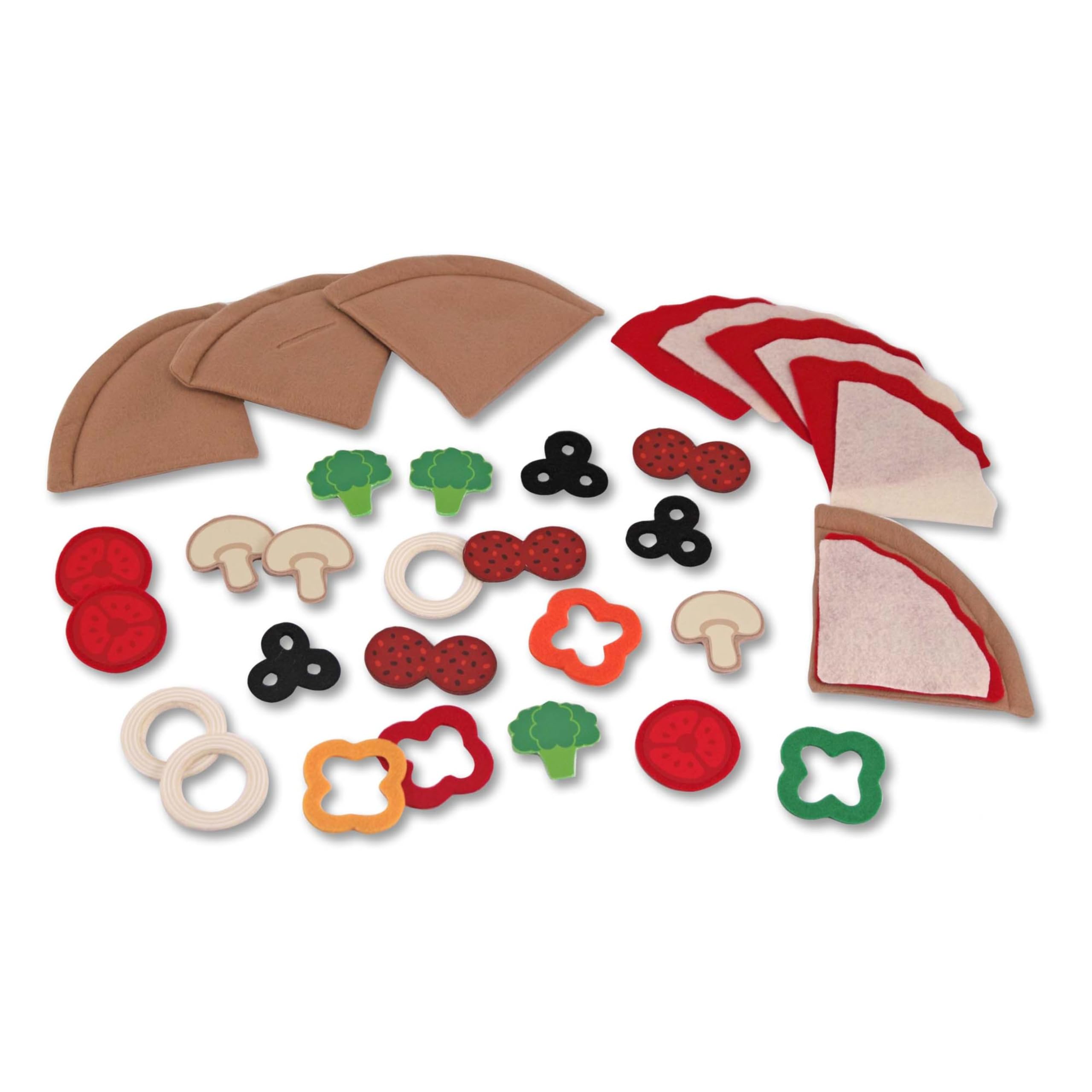 Melissa & Doug Felt Food Mix 'n Match Pizza Play Set (40 Pieces) - Pretend Play Pizza Toy for Kids Ages 2+, Educational Kitchen Toy for Toddlers - Perfect for Imaginative Play, Birthday Gifts & Preschool Learning Activities