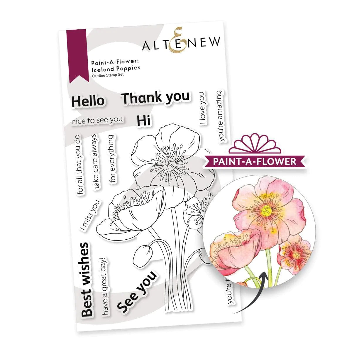 Iceland Poppies Outline Stamp Set for Painting - DIY Floral Art Stamps for Scrapbooking, Card Making & Home Decor