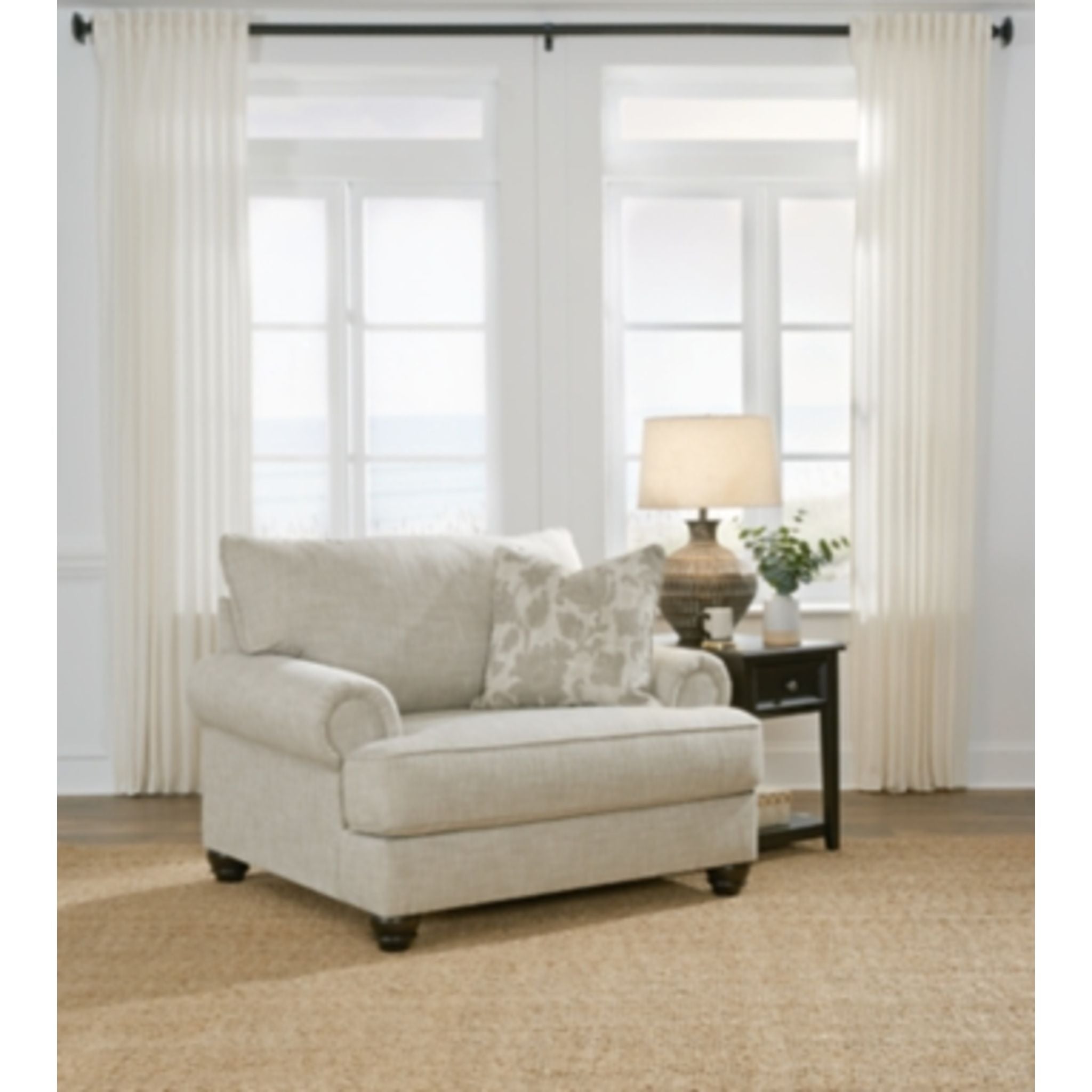 Asanti Oversized Chair and a Half in Soft Fog Gray - Plush Comfort for Living Rooms, Bedrooms & Reading Nooks