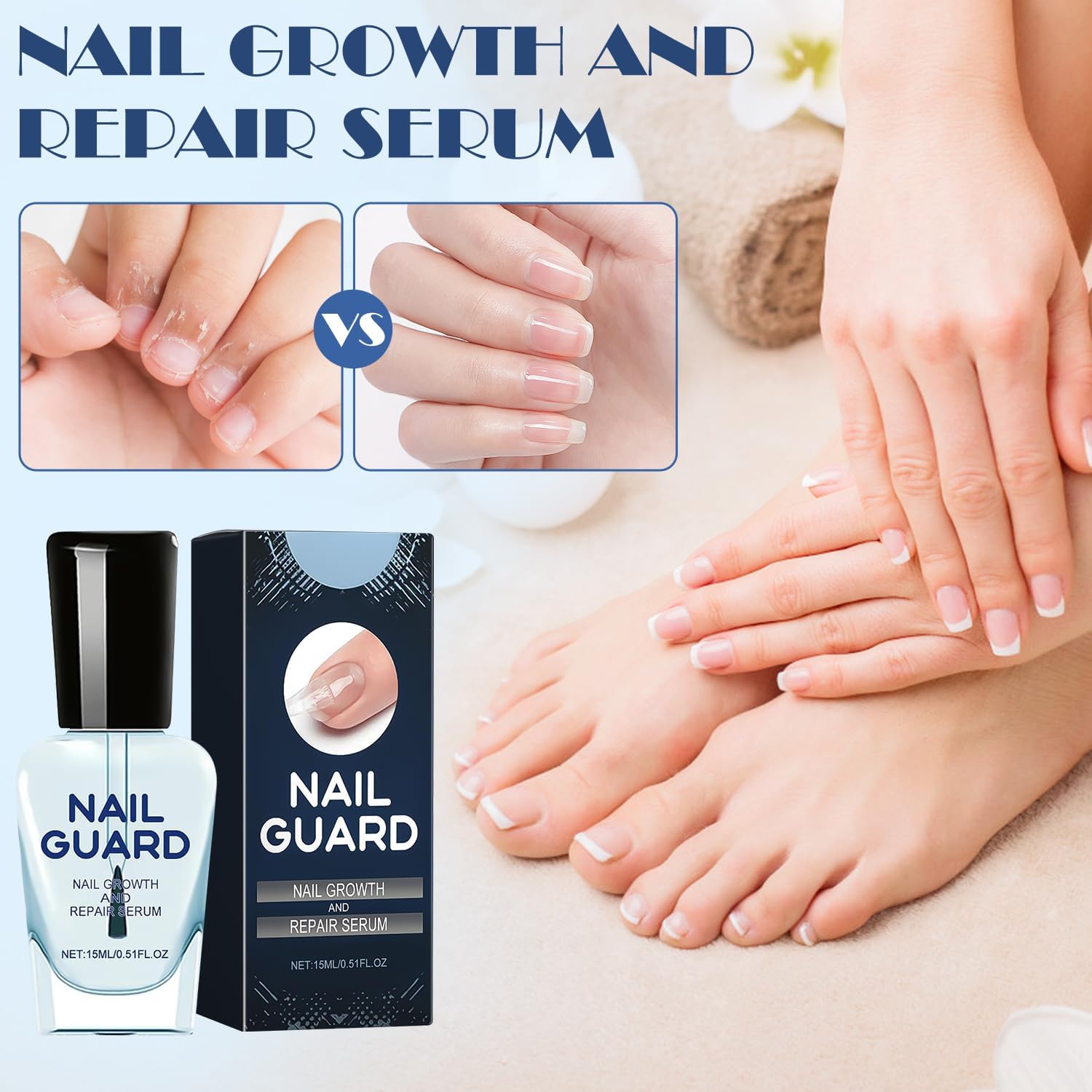 2Pcs Onyxoguard Nail Growth & Repair Serum - Nail Strengthener Treatment for Thin & Brittle Nails - Promotes Healthy Nail Growth - Perfect for Manicures, Pedicures & Nail Care Routine