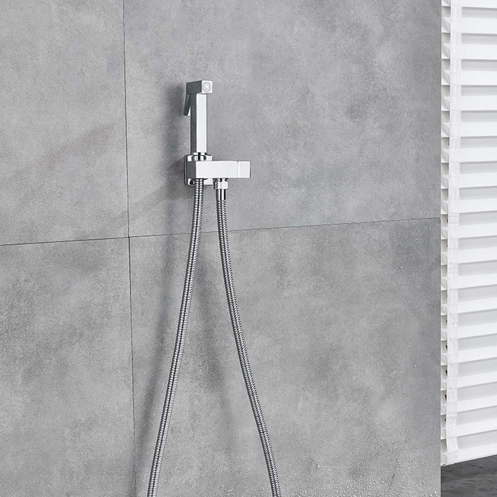 Wall Mounted Brass Bidet Sprayer Kit with Cold Water - Single Handle Pressure Sprayer for Personal Hygiene - Perfect for Bathroom, Toilet & Handheld Cleaning