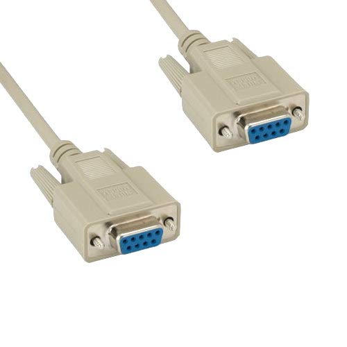 Kentek 10FT DB9 Null Modem Female to Female RS-232 Serial Cable - 28AWG 9-Pin F/F Crossover D-Sub Cord for DTE PC, Mac, Linux Data Transfer | Ideal for Industrial Automation, POS Systems & Legacy Device Connectivity