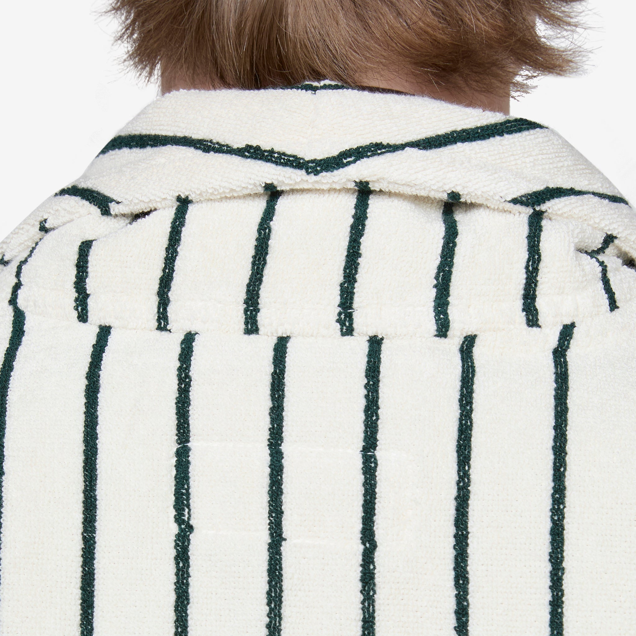 Premium Classic Cotton Bathrobe for Men & Women - Soft Racing Green Stripes Design - Cozy Loungewear for Spa, Home & Hotel Use